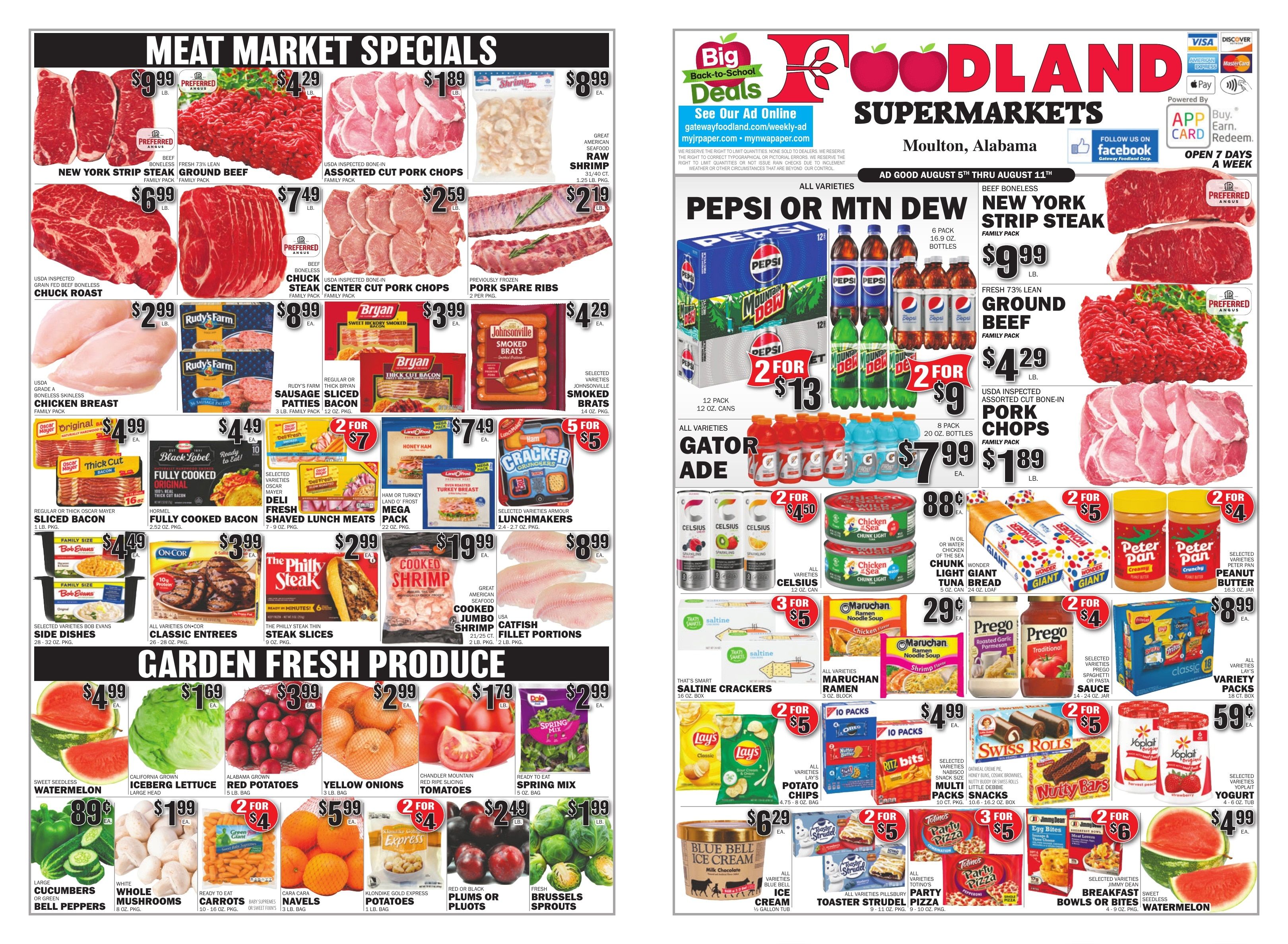 Gateway Foodland (Moulton, AL) Weekly Ad August 5 - 11, 2026