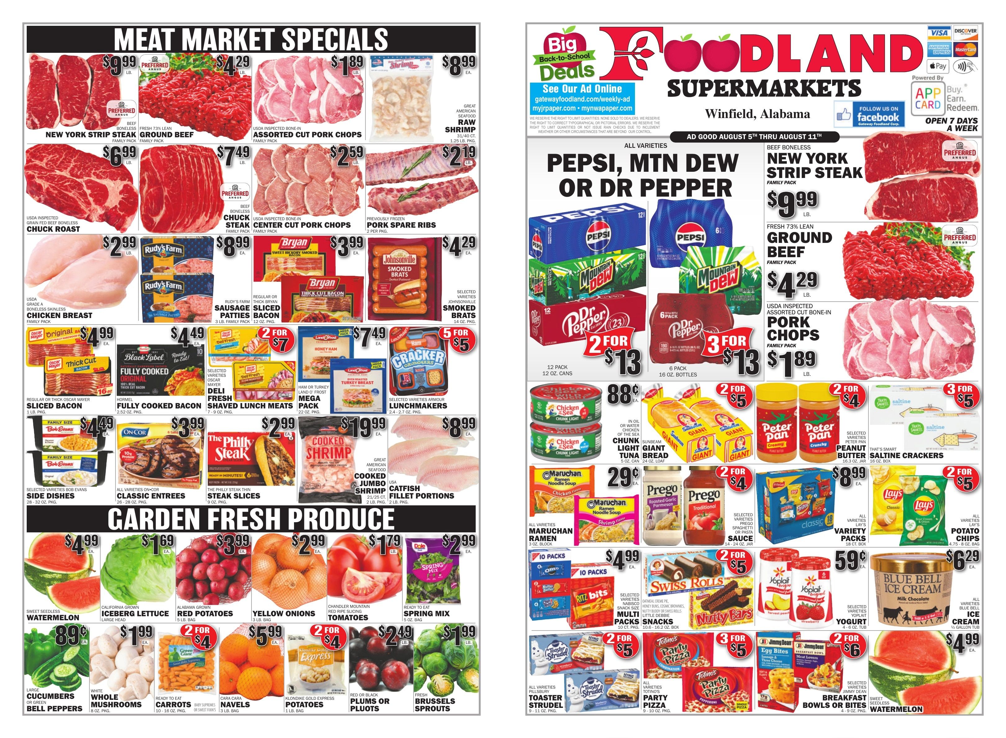 Gateway Foodland (Winfield, AL) Weekly Ad August 5 - 11, 2026