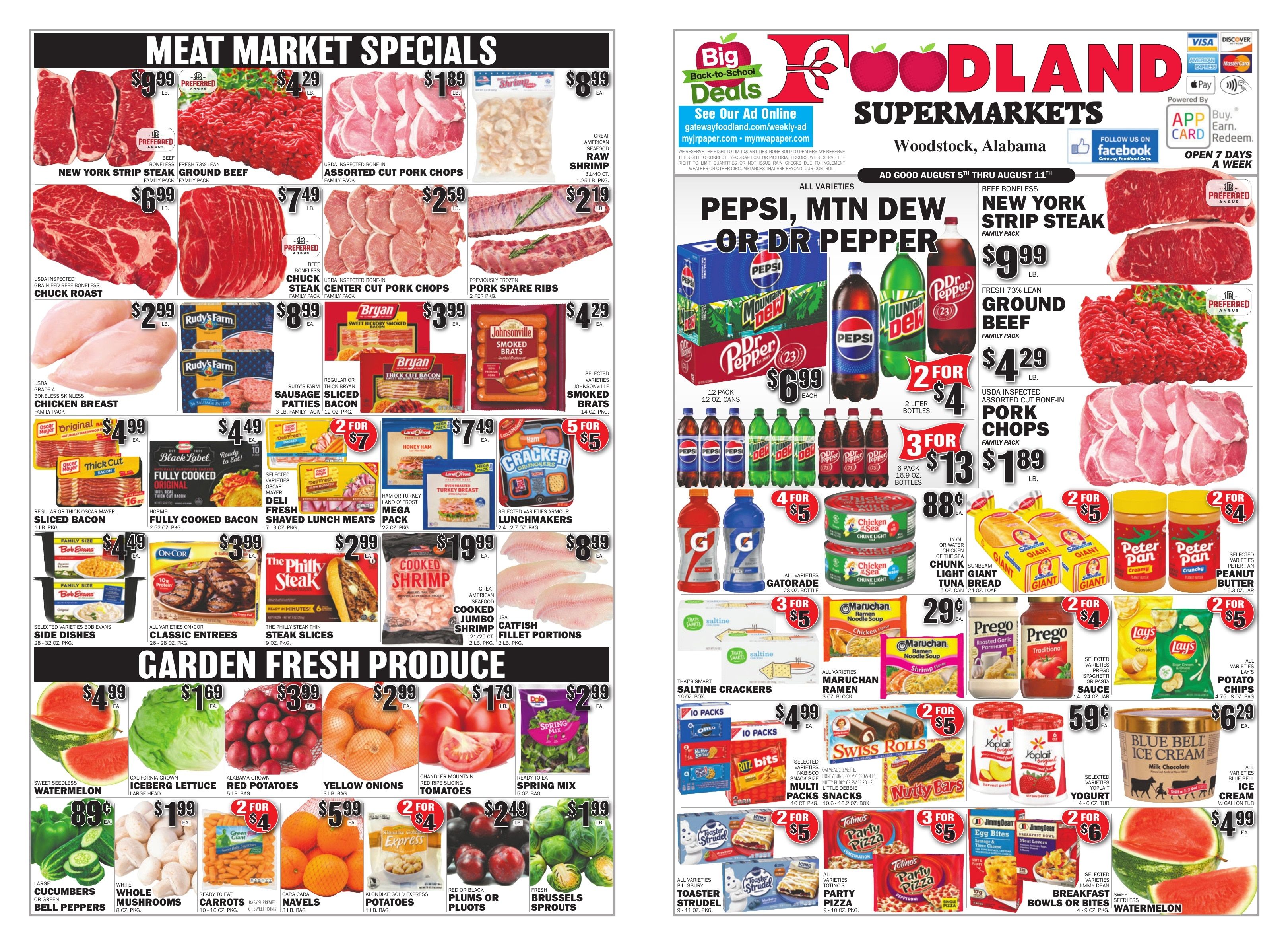 Gateway Foodland (Woodstock, AL) Weekly Ad August 5 - 11, 2026