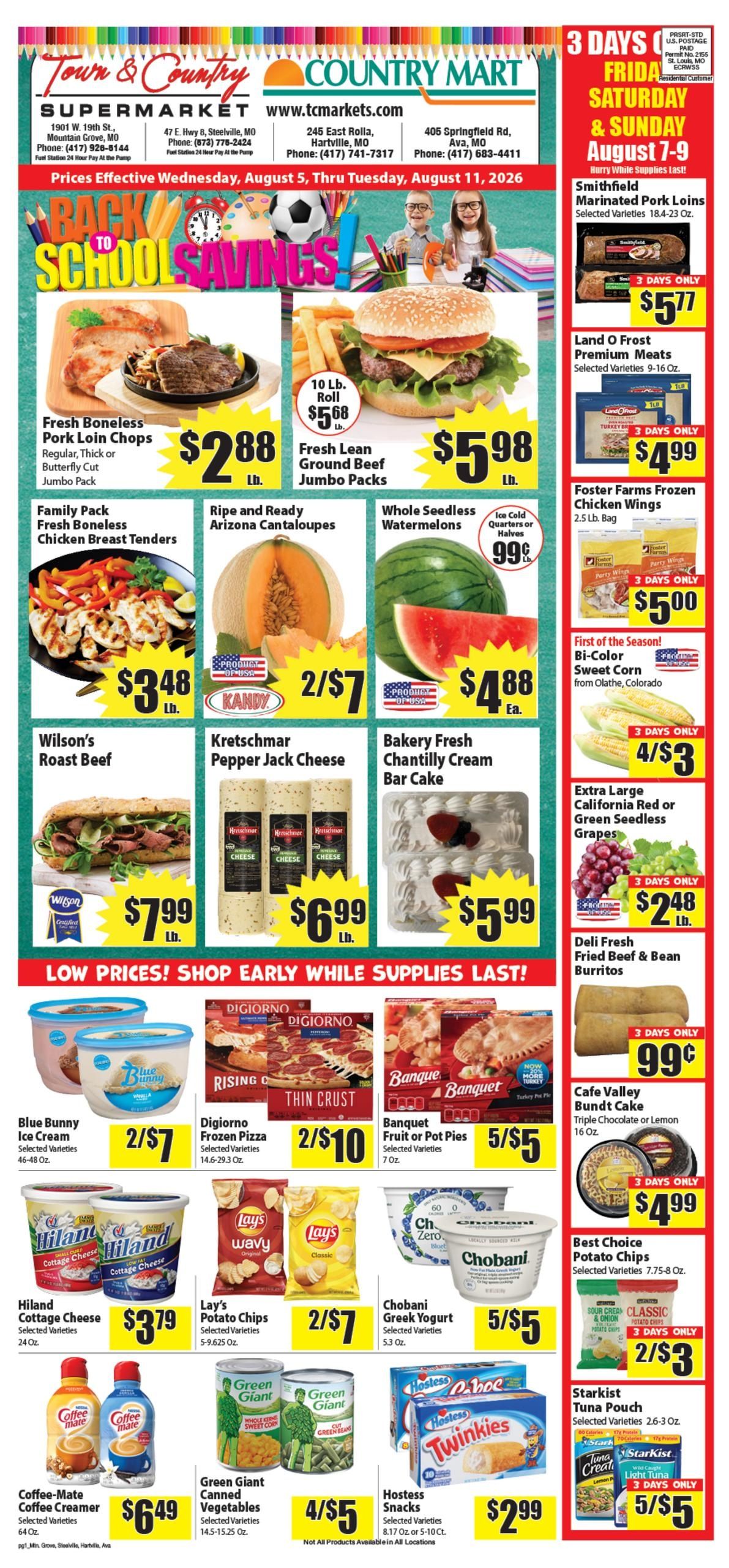Town & Country Supermarket (Turners–Nixa Area, MO) Weekly Ad August 5 - 11, 2026