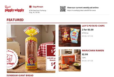 Russell's Piggly Wiggly Weekly Ad August 5 - 11, 2026