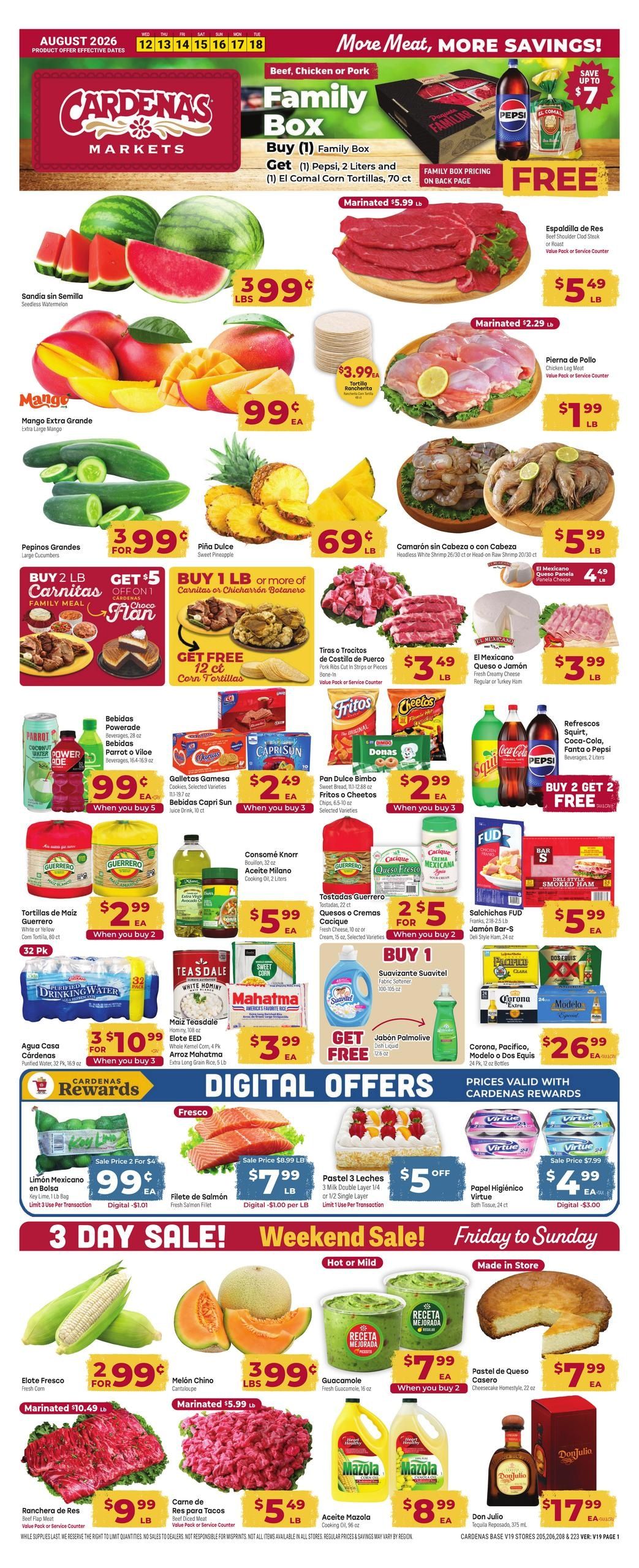 Cardenas Markets (Salinas Area, CA) Weekly Ad August 12 - 18, 2026