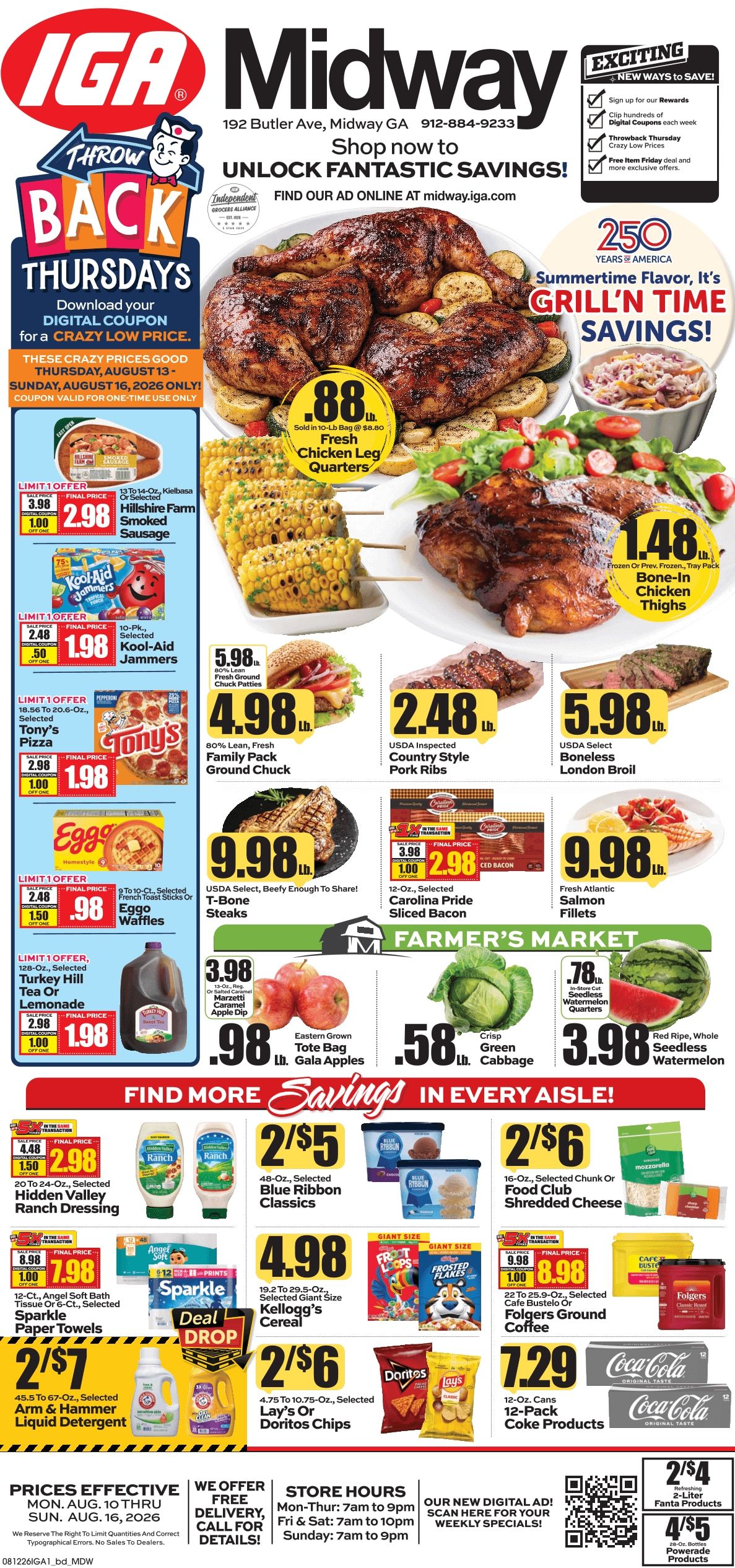 Midway IGA (192 Butler Avenue, Midway, GA) Weekly Ad August 10 - 16, 2026