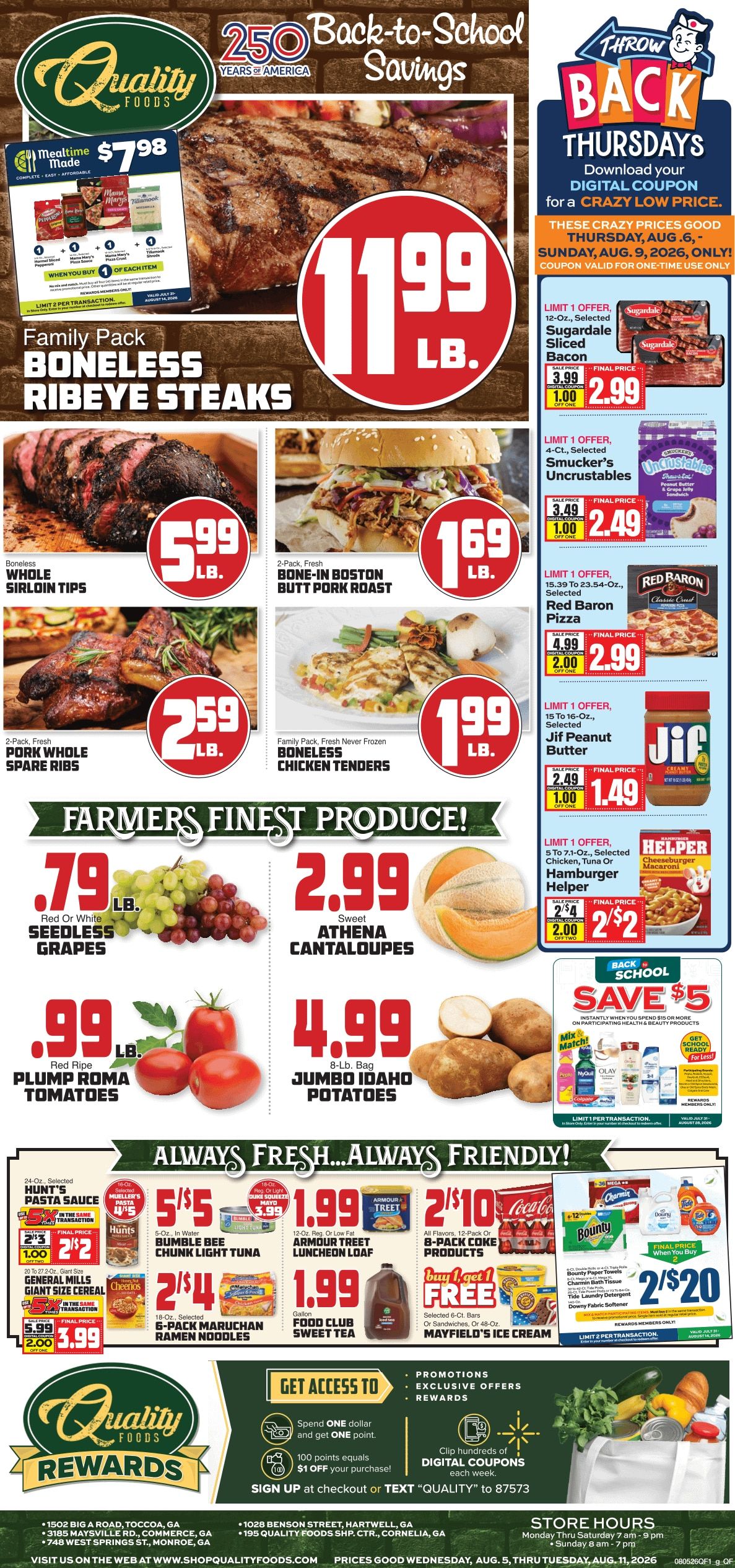 Quality Foods (Commerce and other locations, GA) Weekly Ad August 5 - 11, 2026