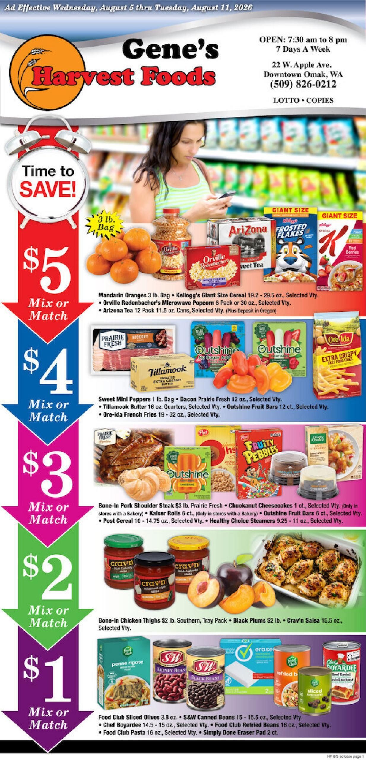 Harvest Foods (Okanogan Area, WA) Weekly Ad August 5 - 11, 2026