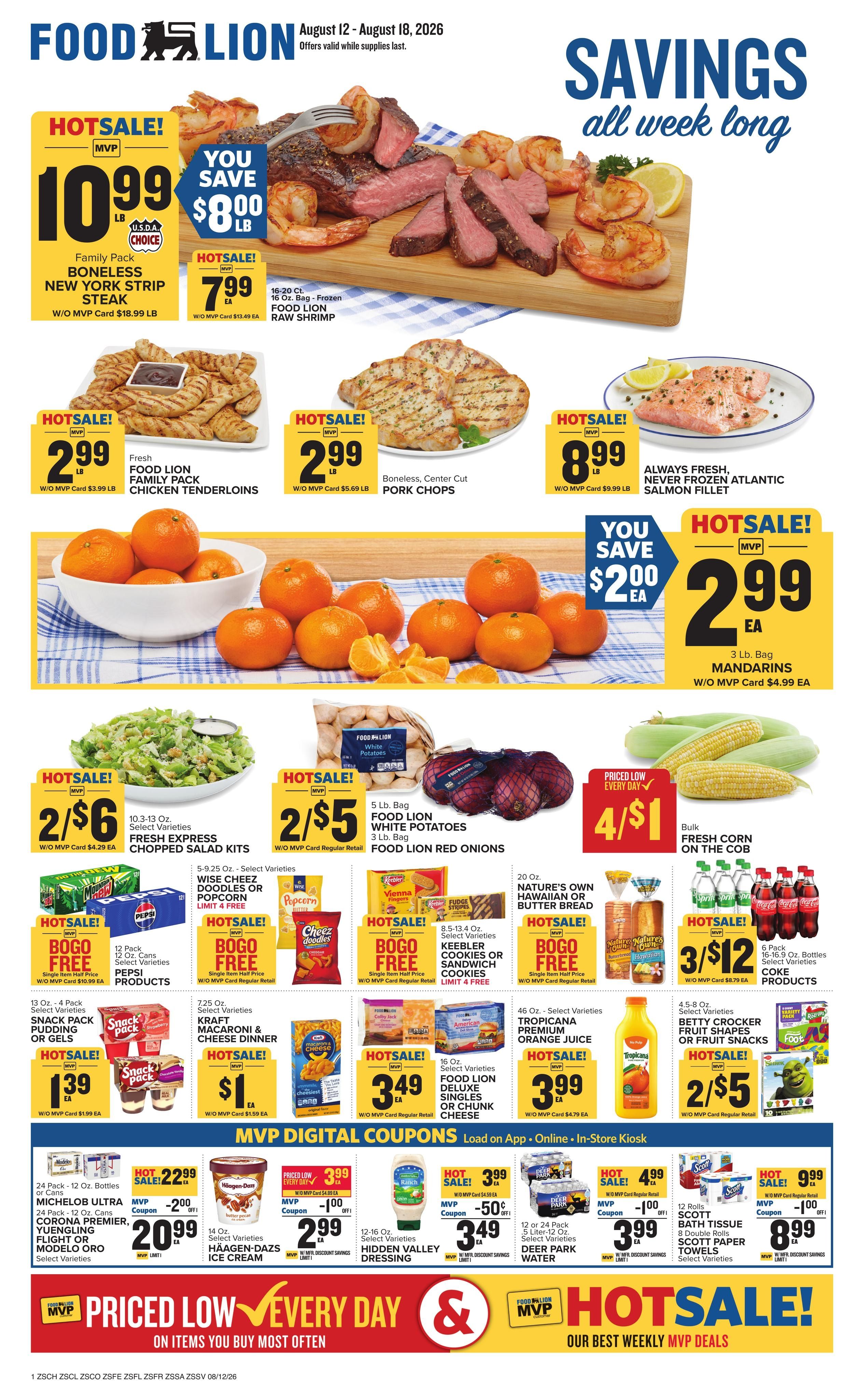 Food Lion (Estill Area, SC) Weekly Ad August 12 - 18, 2026