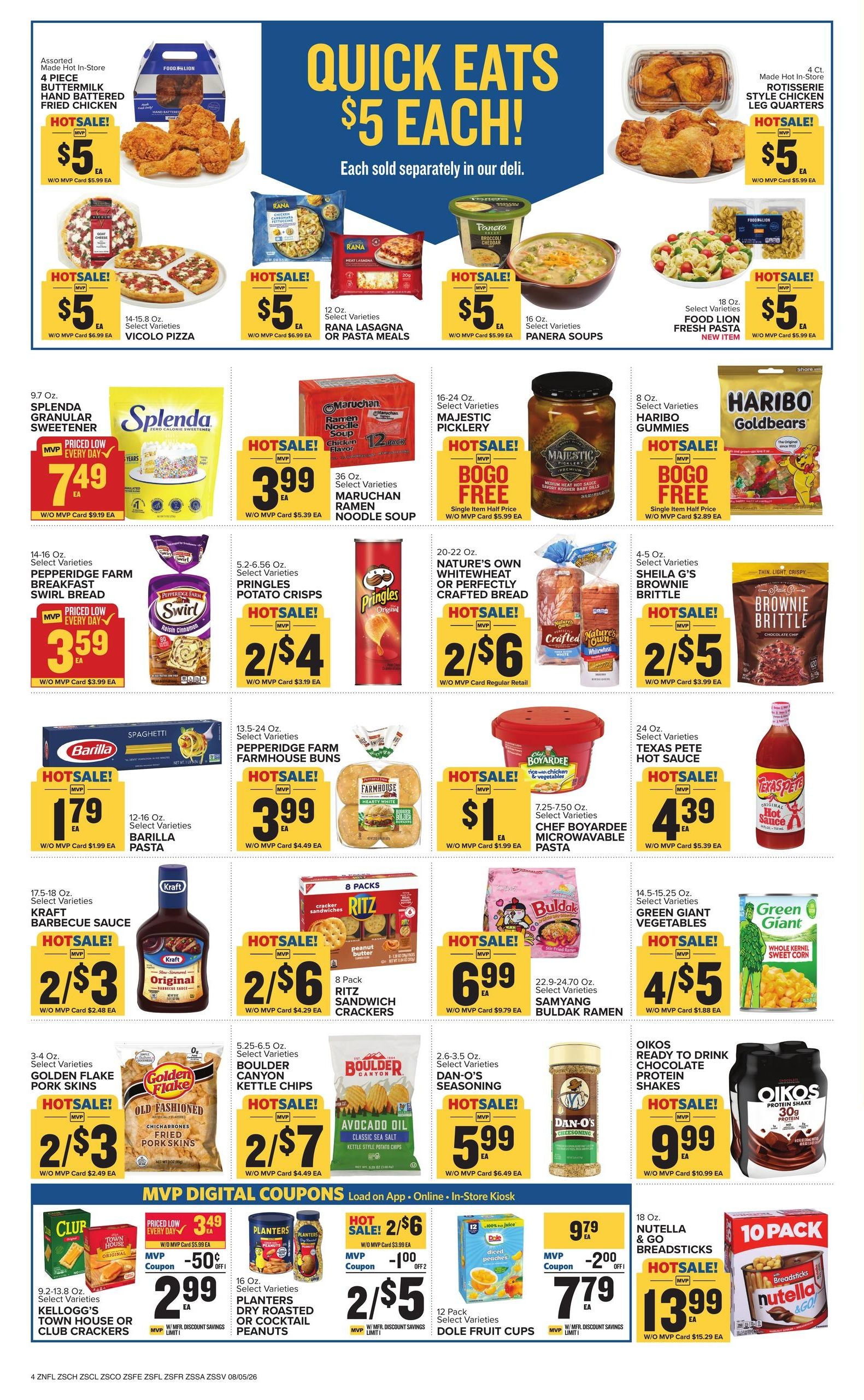 Food Lion (Estill Area, SC) Weekly Ad August 5 - 11, 2026