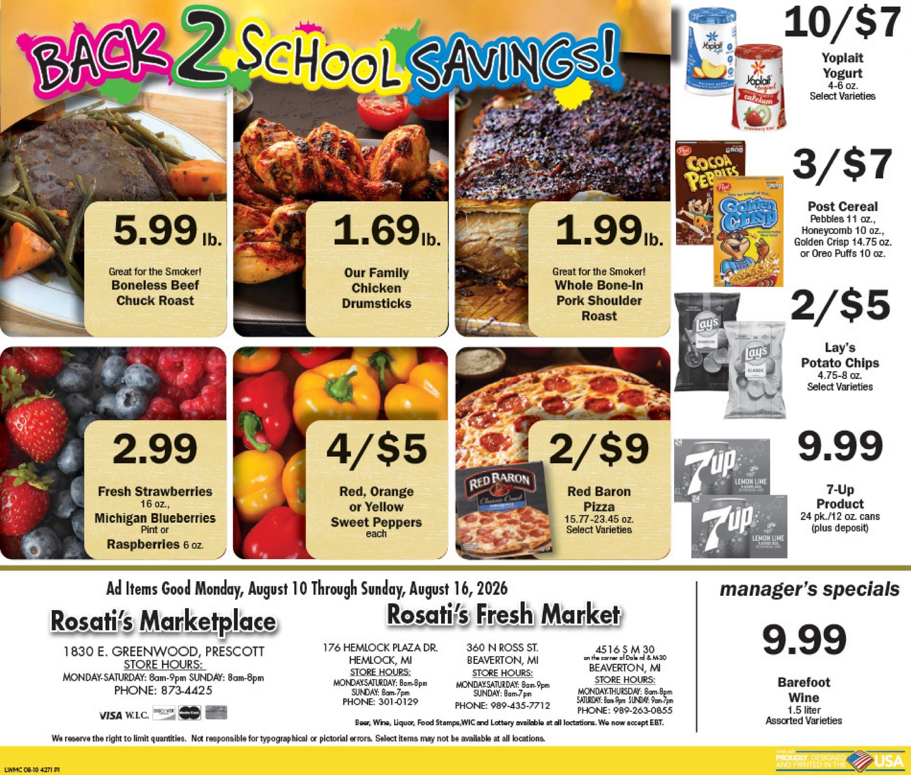 Rosati's Marketplace Weekly Ad August 10 - 16, 2026