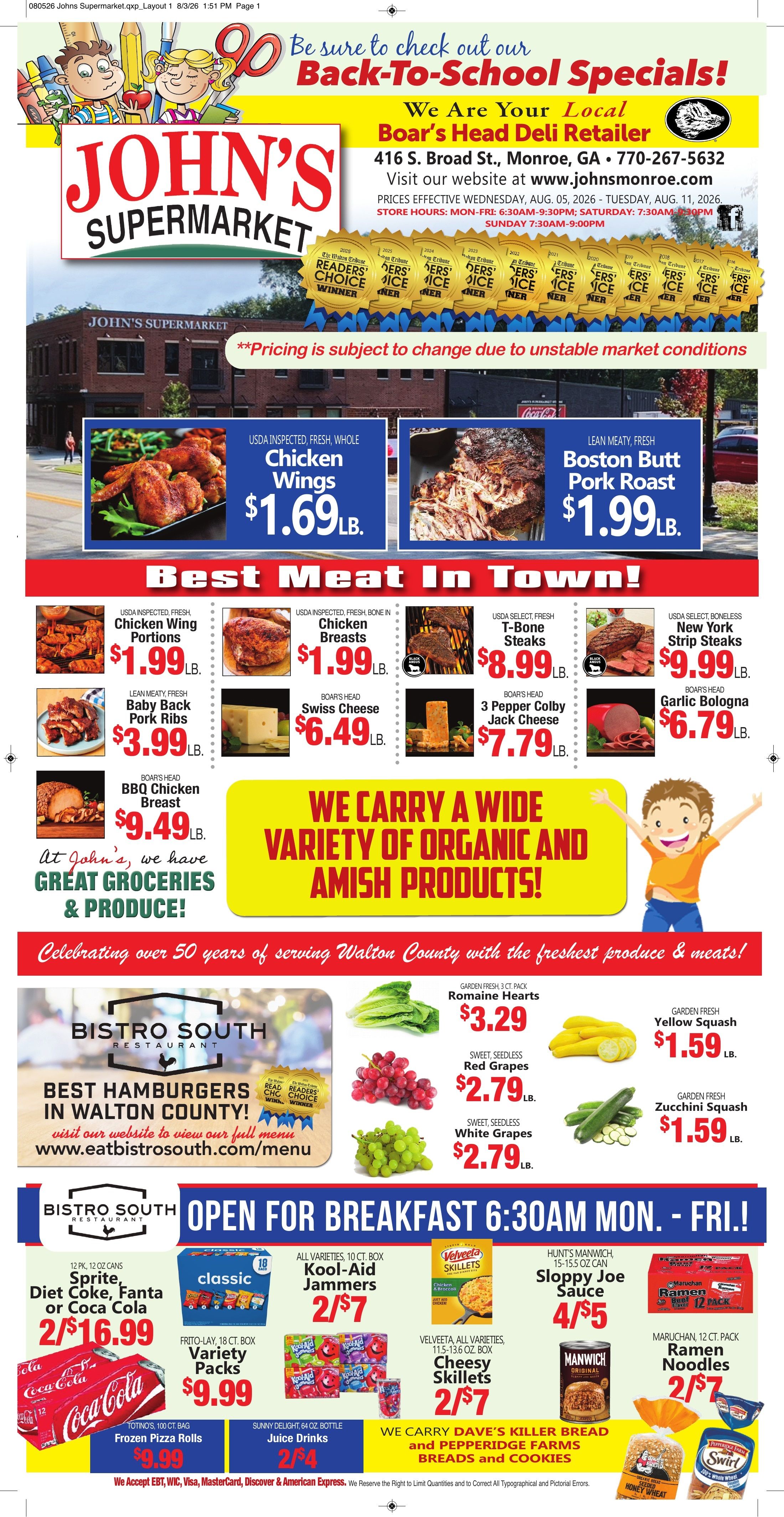 John's Supermarket Weekly Ad August 5 - 11, 2026