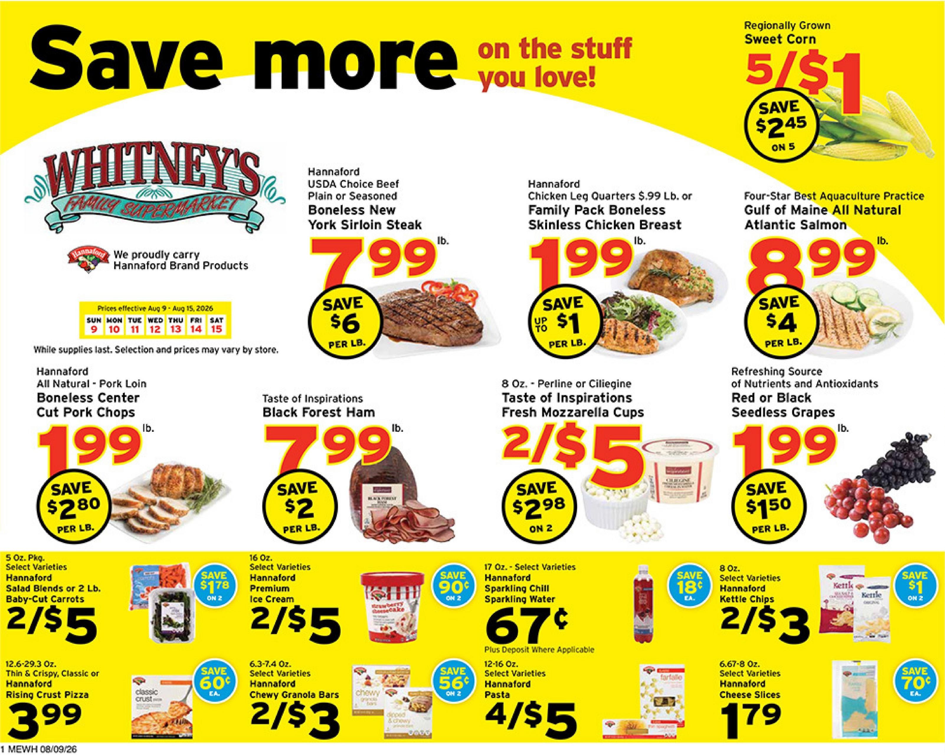 Whitney's Family Supermarket Weekly Ad August 9 - 15, 2026