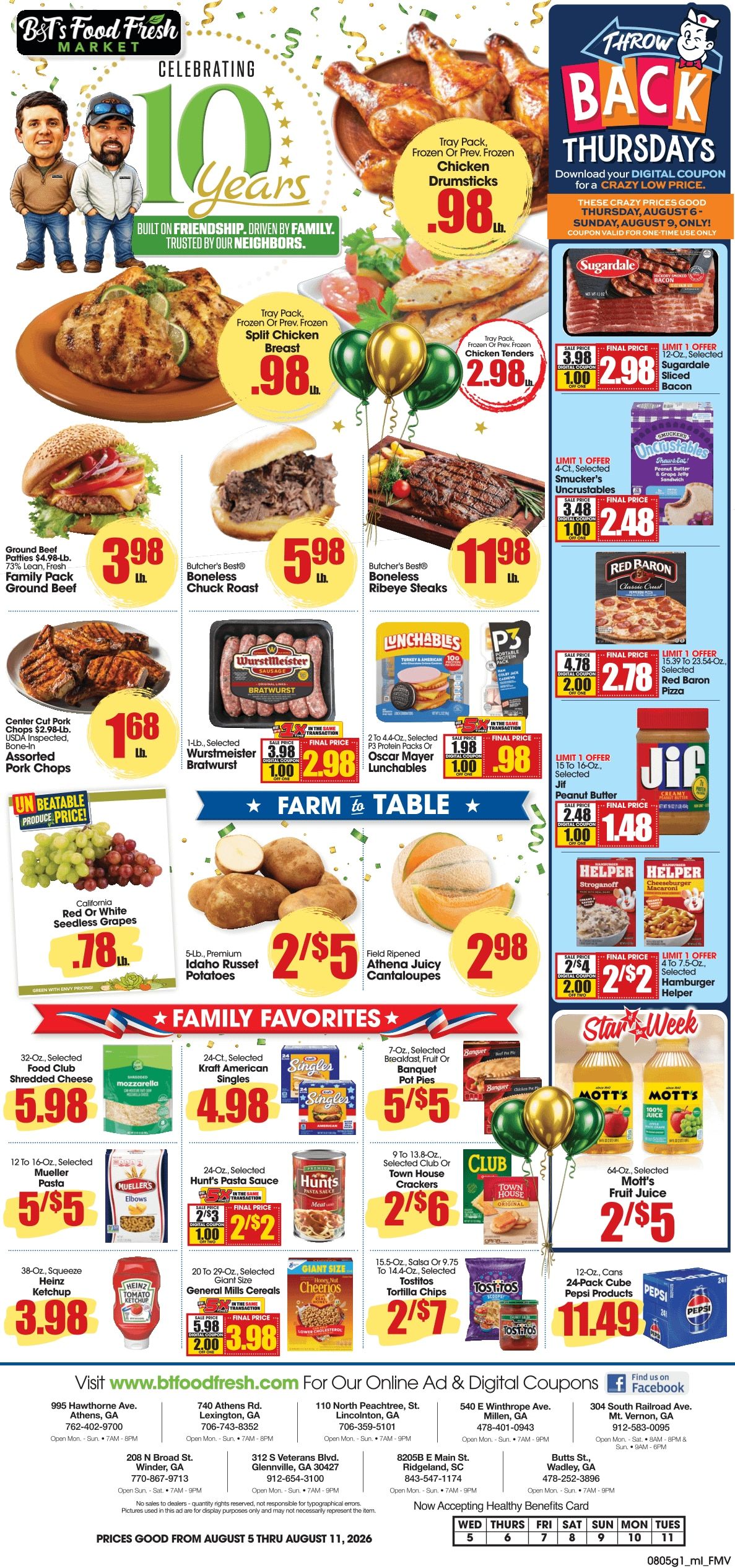 B&T's Food Fresh Market B&T Food Fresh Market Weekly Ad August 5 - 11, 2026