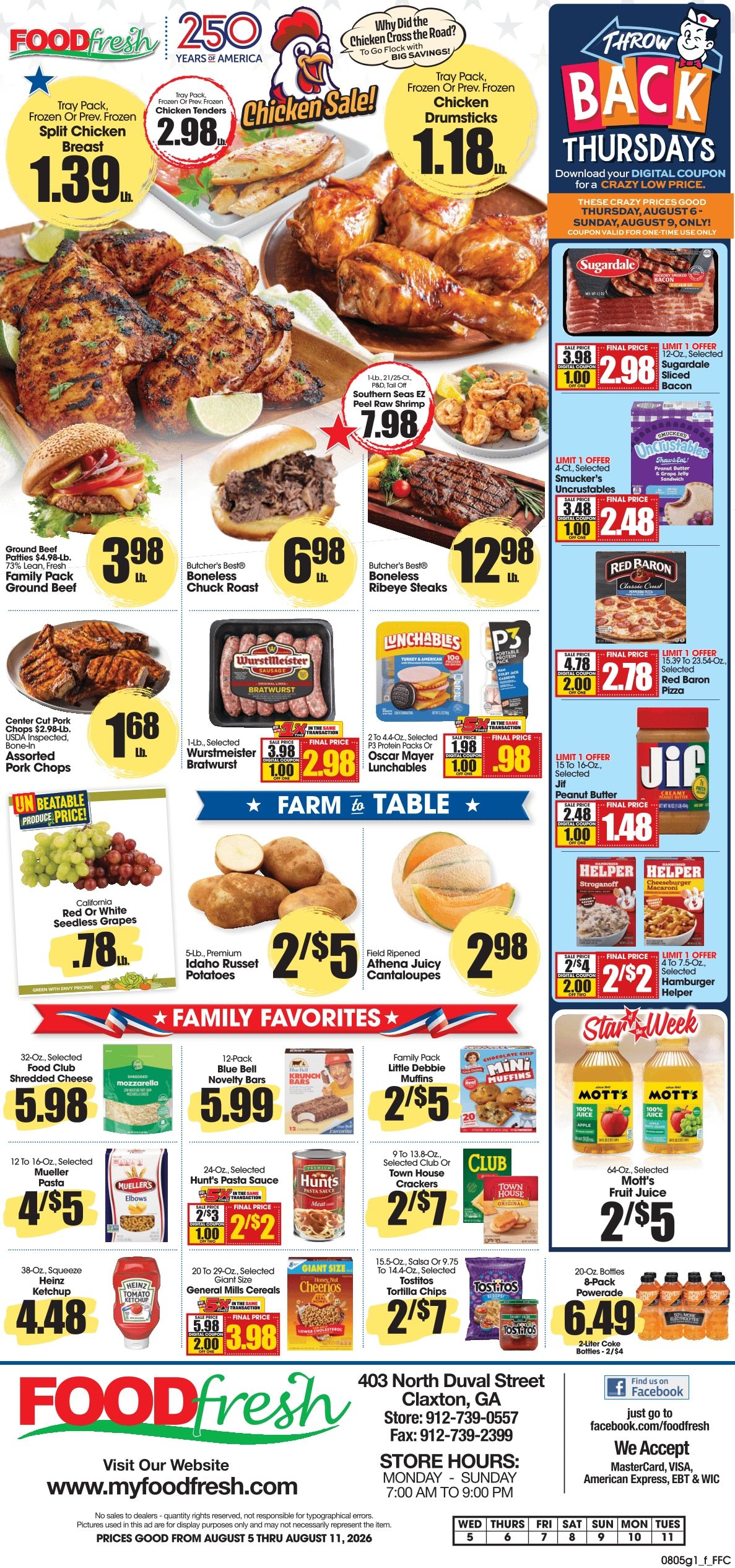 Claxton Food Fresh (403 N Duval Street, Claxton, GA) Weekly Ad August 5 - 11, 2026