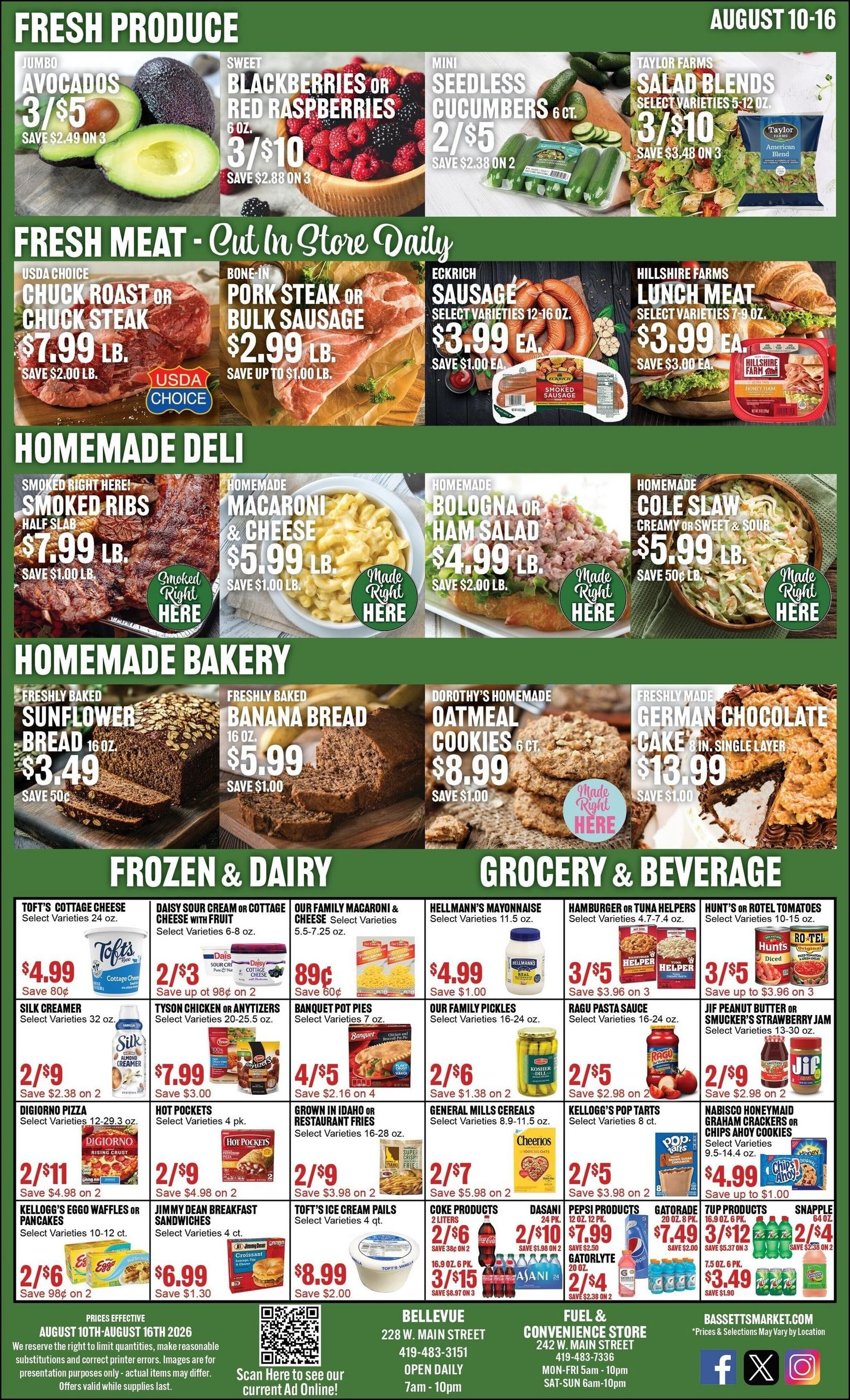 Bassett's Market Weekly Ad August 10 - 16, 2026