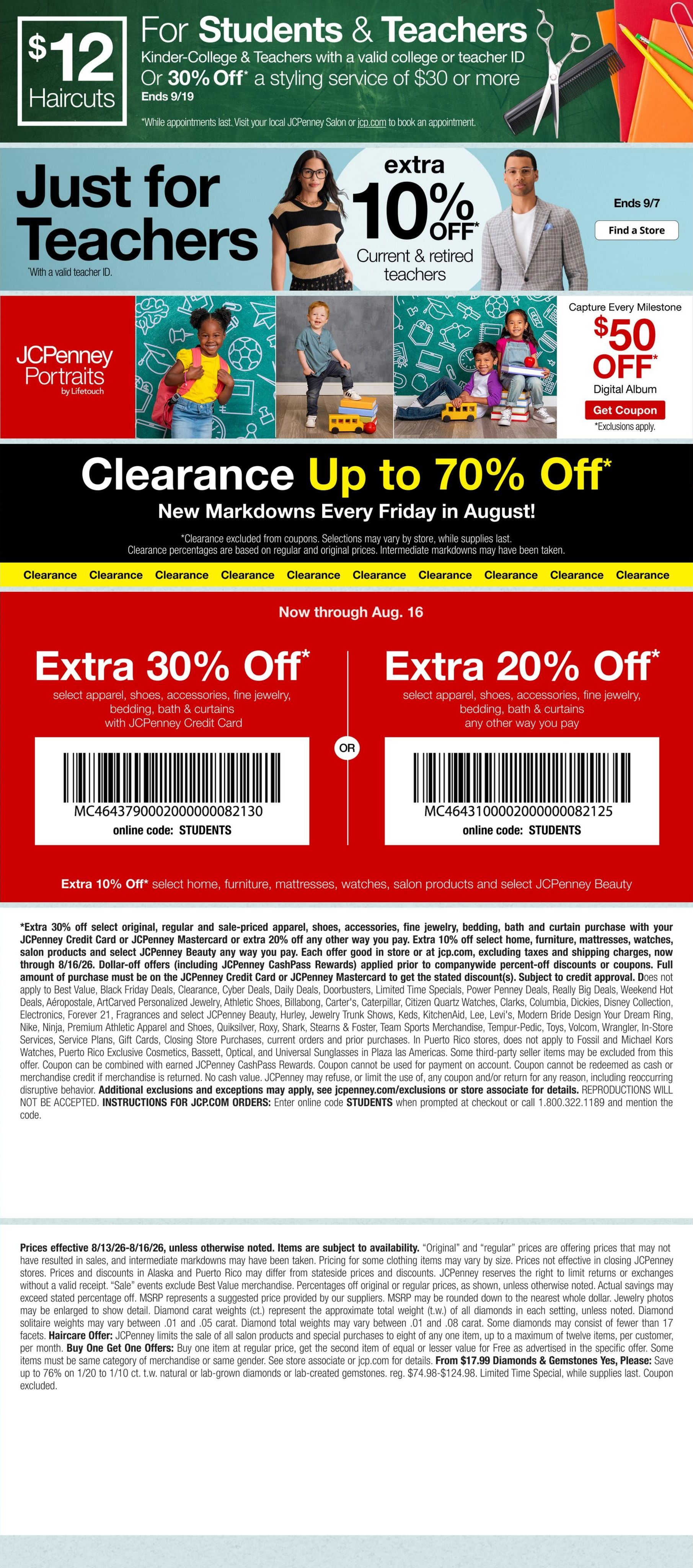 JCPenney Store Ads Weekly Ad August 13 - 16, 2026