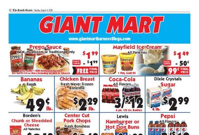 Giant Mart Barnesville Weekly Ad August 5 - 11, 2026