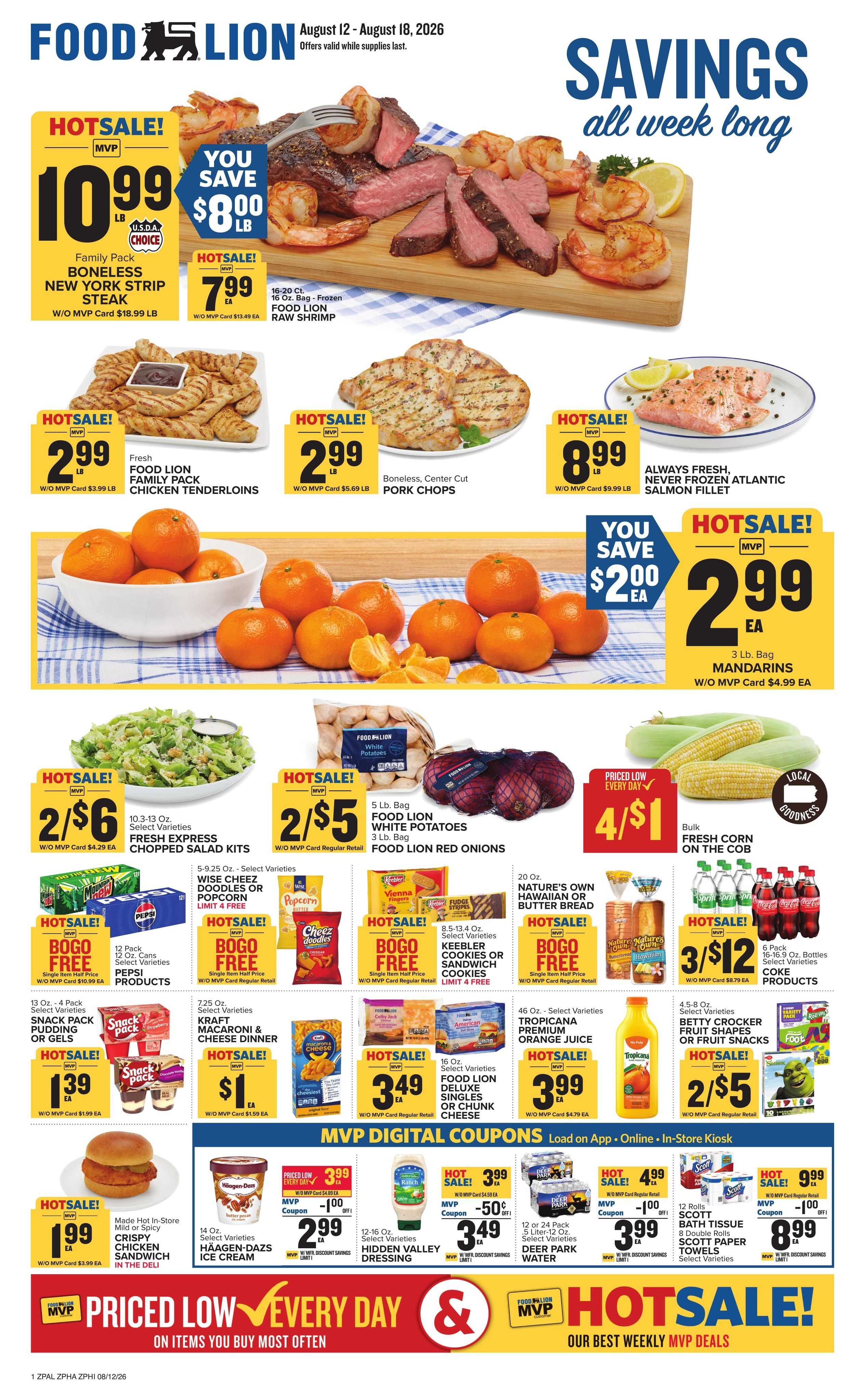 Food Lion (Chambersburg Area, PA) Weekly Ad August 12 - 18, 2026