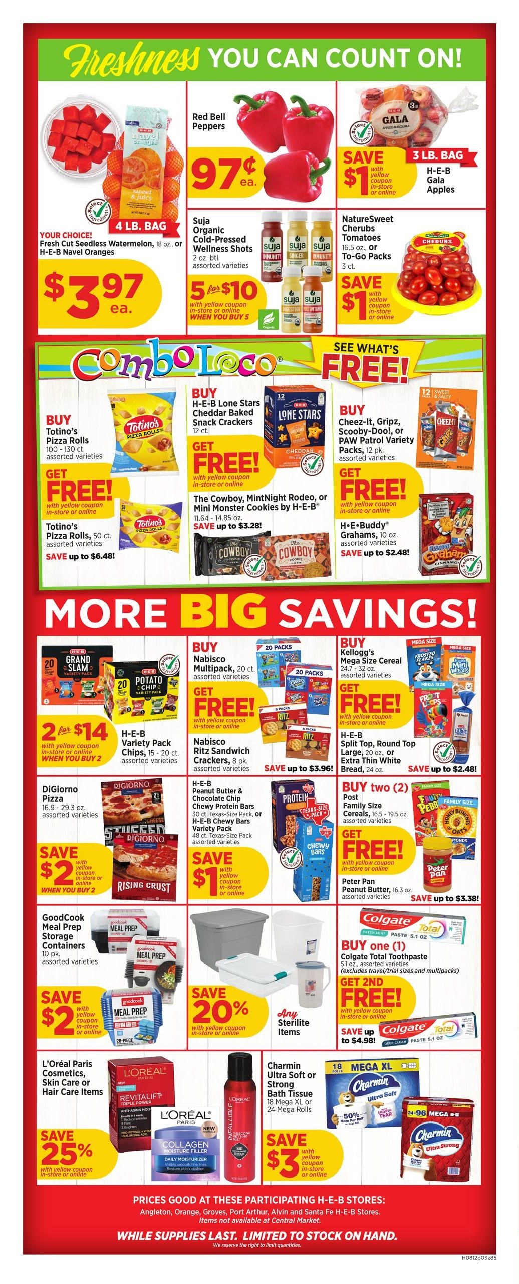 H-E-B (Westlake–Sulphur Area, LA) Weekly Ad August 12 - 18, 2026