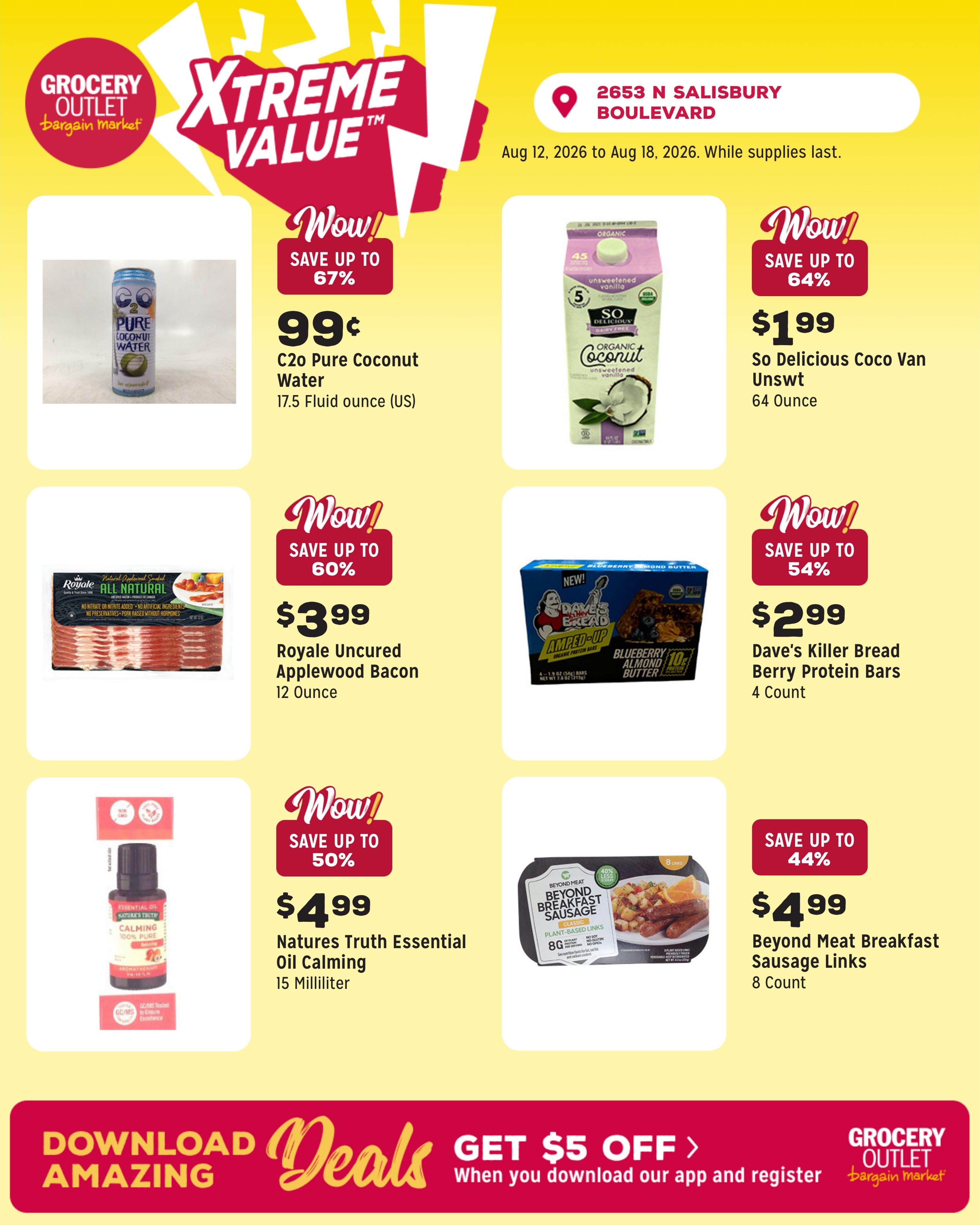 Grocery Outlet (Salisbury–Chincoteague Island Area, MD–VA) Weekly Ad August 12 - 18, 2026