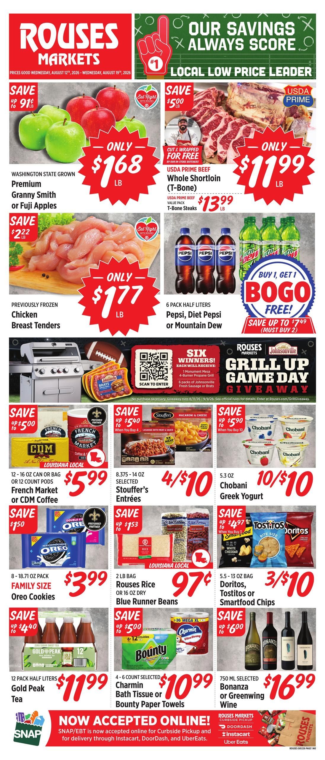 Rouses Supermarkets (New Orleans–Arabi Area, LA) Weekly Ad August 12 - 19, 2026