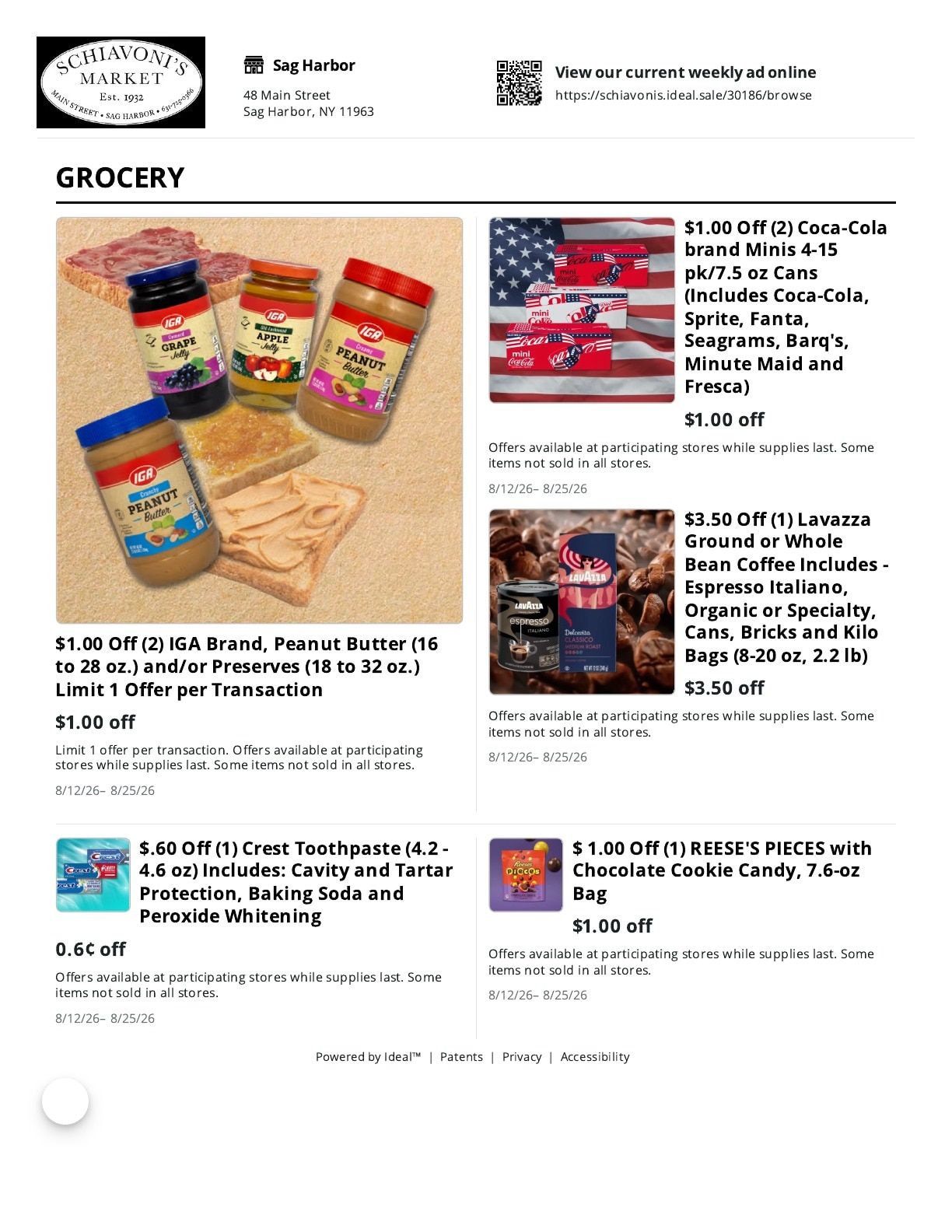 Schiavoni's IGA Weekly Ad August 12 - 25, 2026