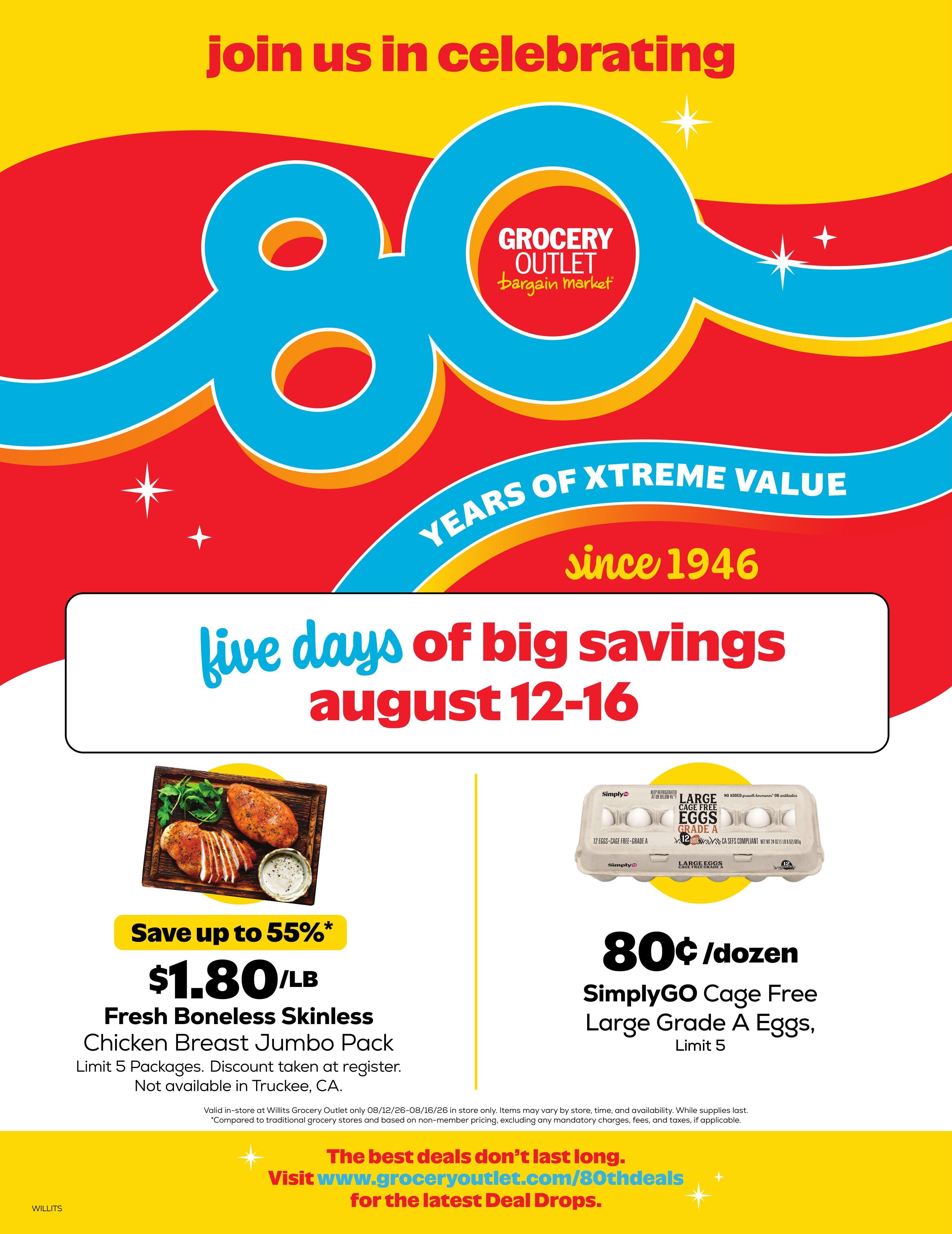 Grocery Outlet (Covelo Area, CA) Weekly Ad August 12 - 18, 2026
