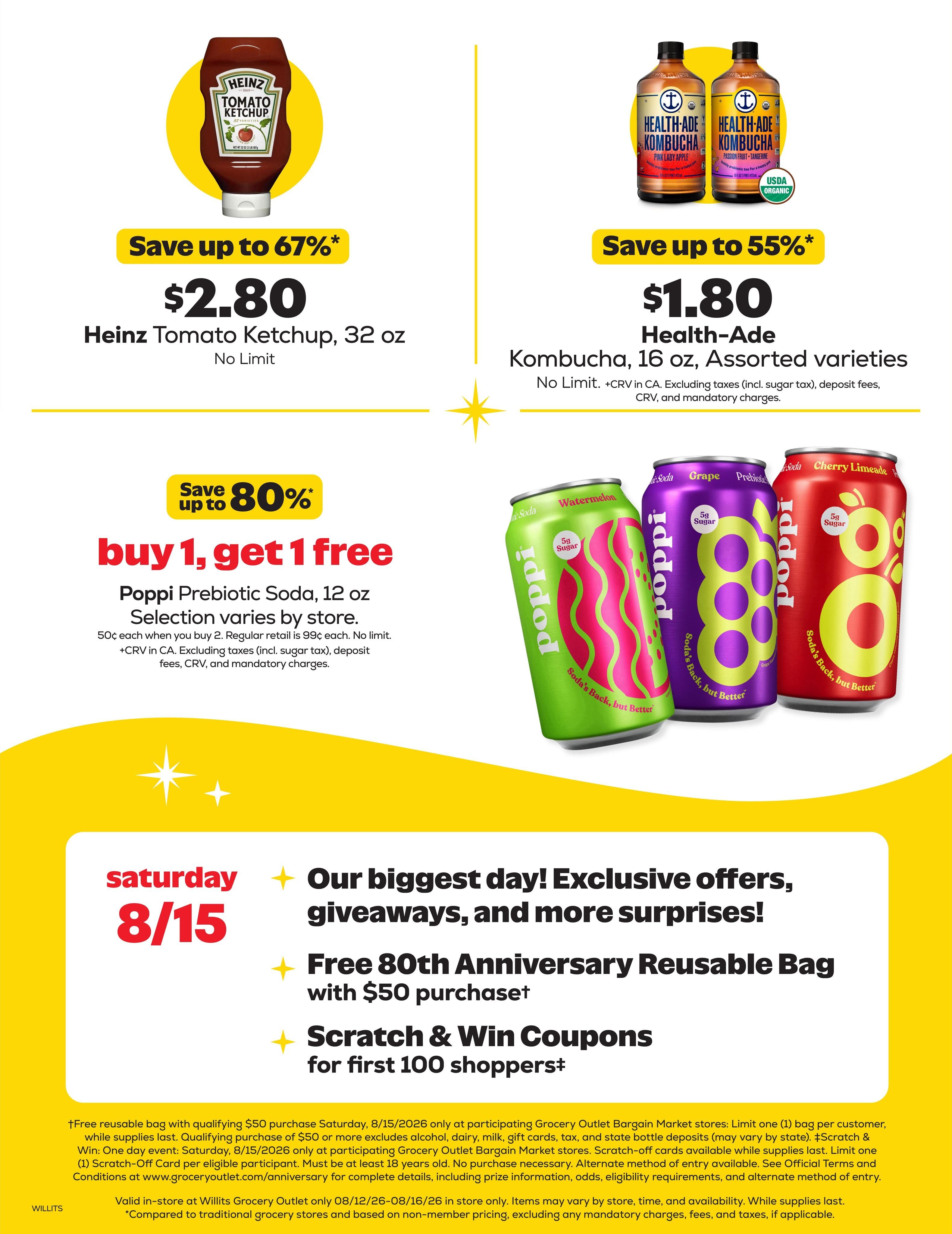 Grocery Outlet (Covelo Area, CA) Weekly Ad August 12 - 18, 2026