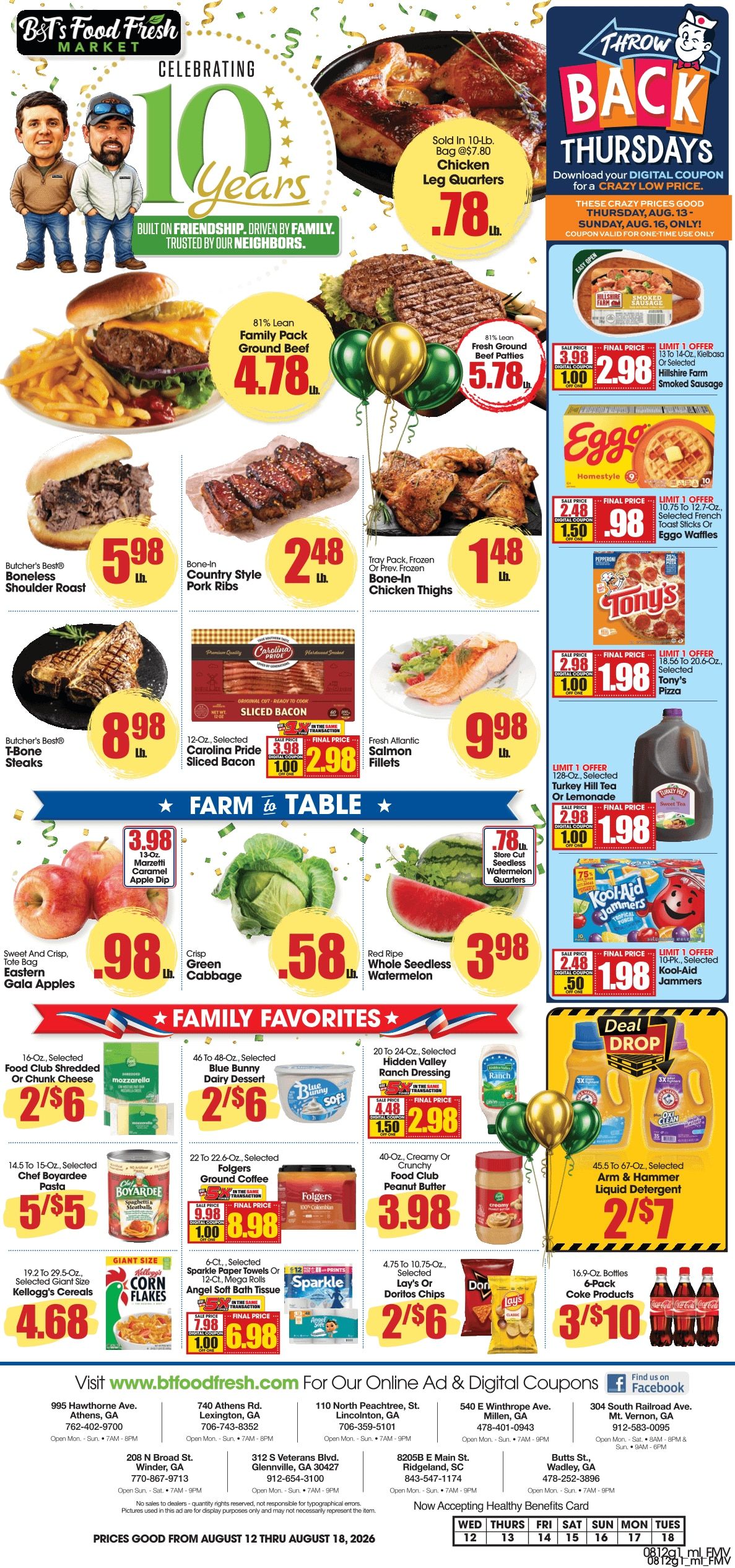 B&T's Food Fresh Market Weekly Ad August 12 - 18, 2026