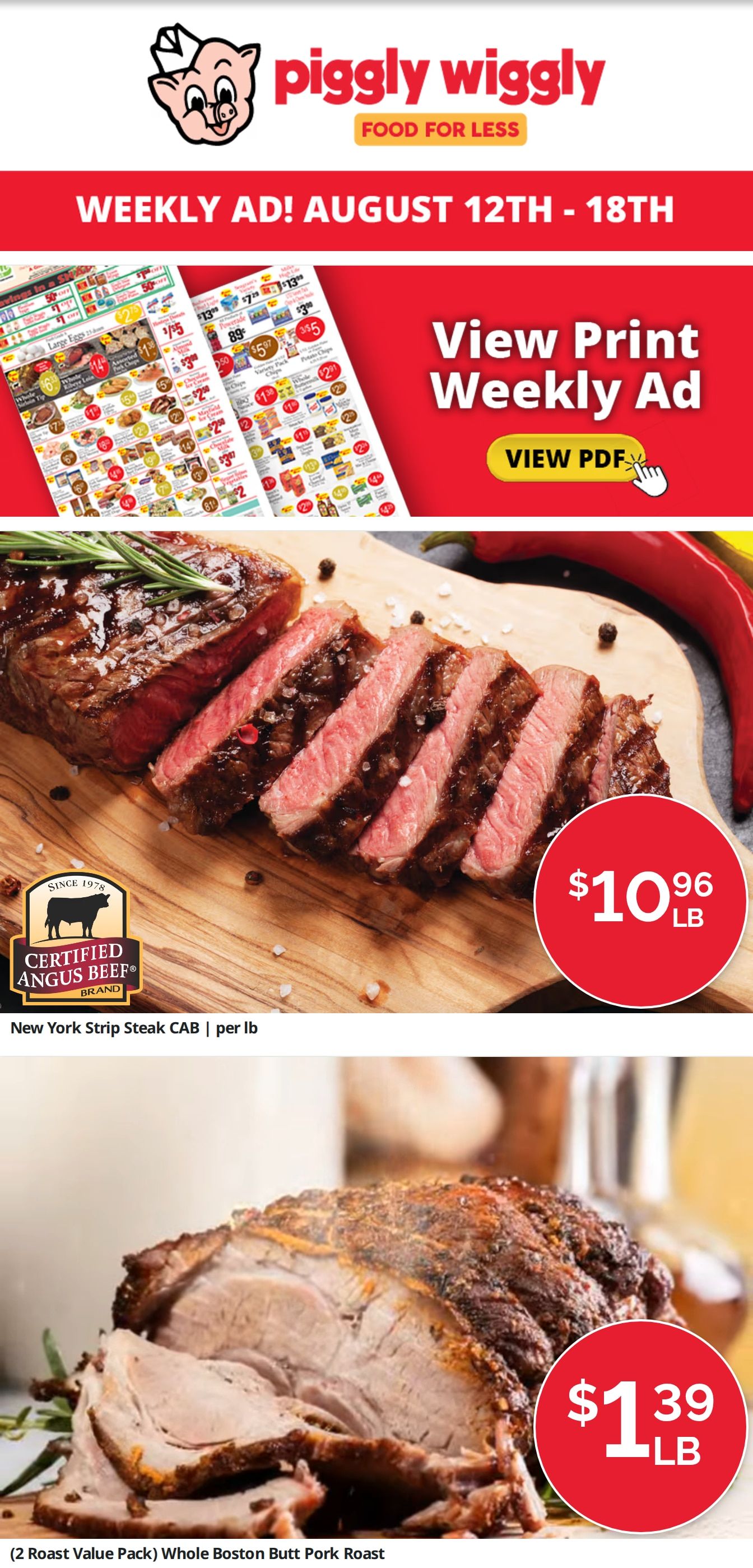 Food For Less Piggly Wiggly Albany Weekly Ad August 11 - 17, 2026