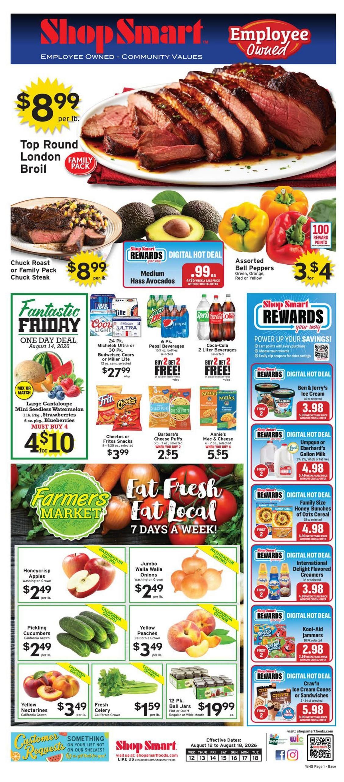 Shop Smart (CA, OR) Weekly Ad August 12 - 18, 2026