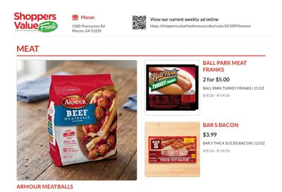 Shoppers Value Foods Macon Weekly Ad August 8 - 14, 2026