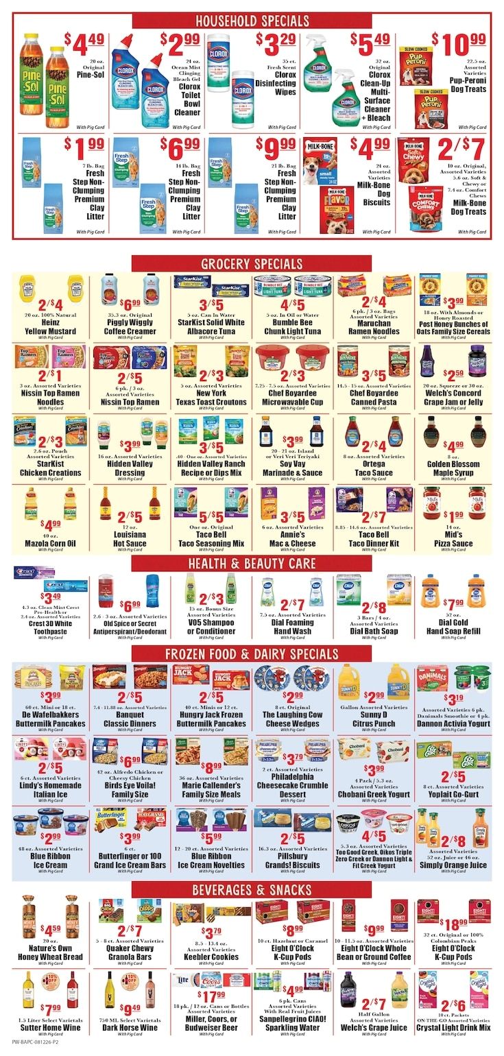 The Pig Piggly Wiggly (Nahunta, GA) Weekly Ad August 12 - 18, 2026