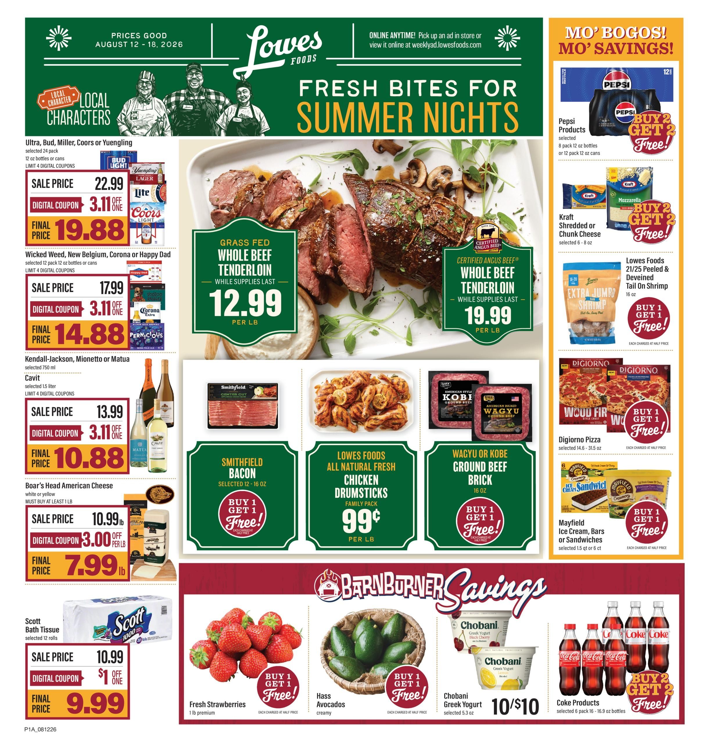 Lowes Foods (North Charleston–Loris Area, SC) Weekly Ad August 12 - 18, 2026