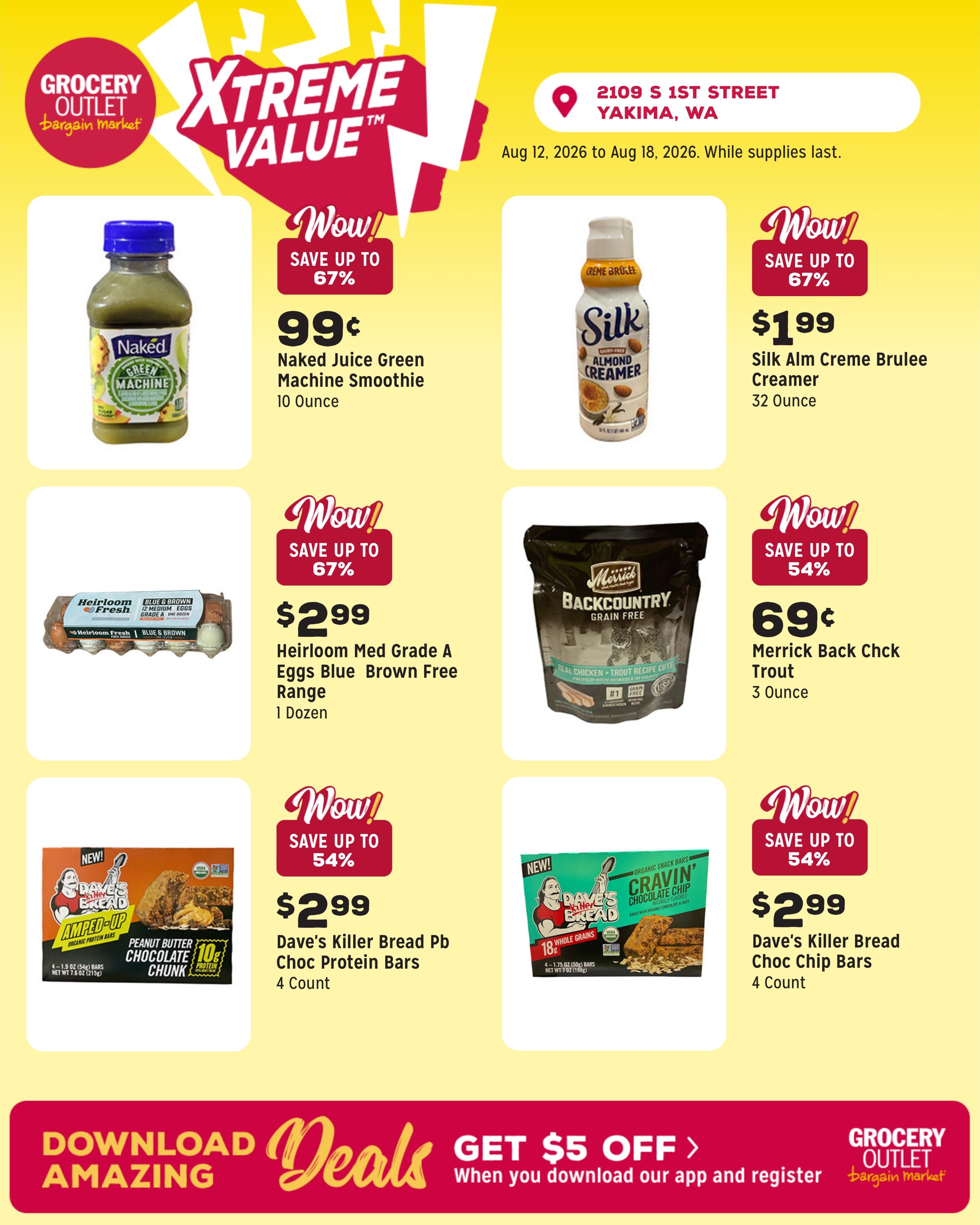 Grocery Outlet (Yakima Area, WA) Weekly Ad August 12 - 18, 2026