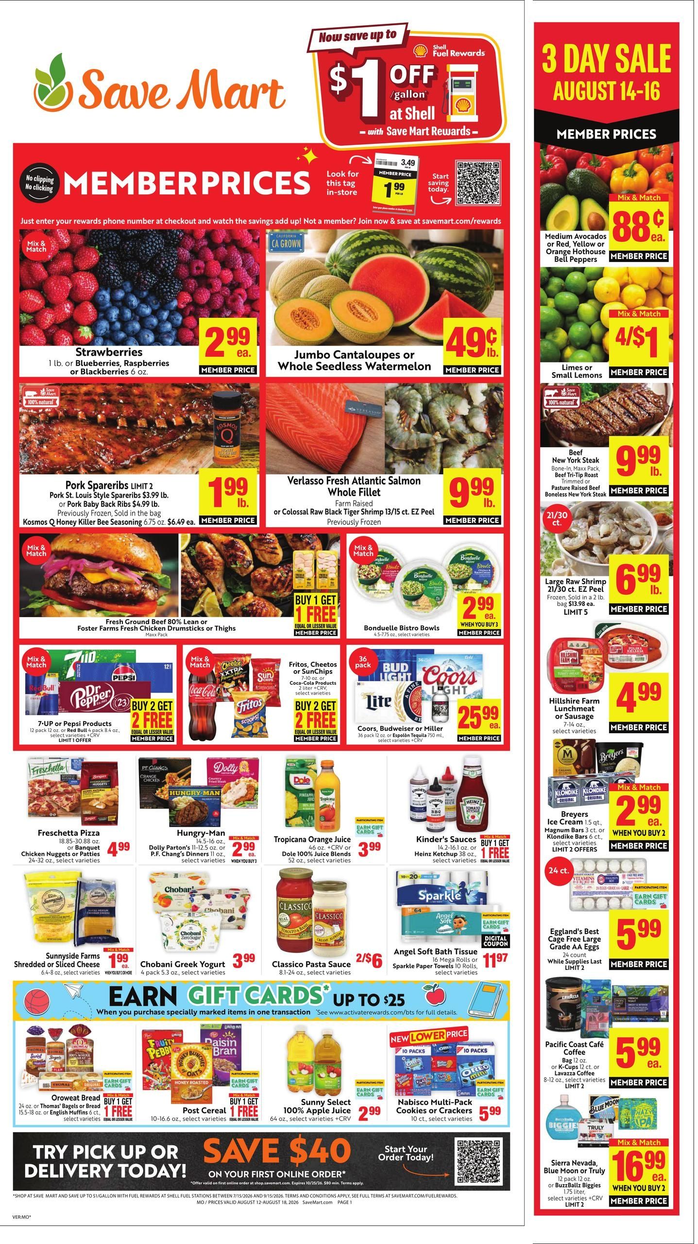 Save Mart (Modesto–Tracy Area, CA) Weekly Ad August 12 - 18, 2026