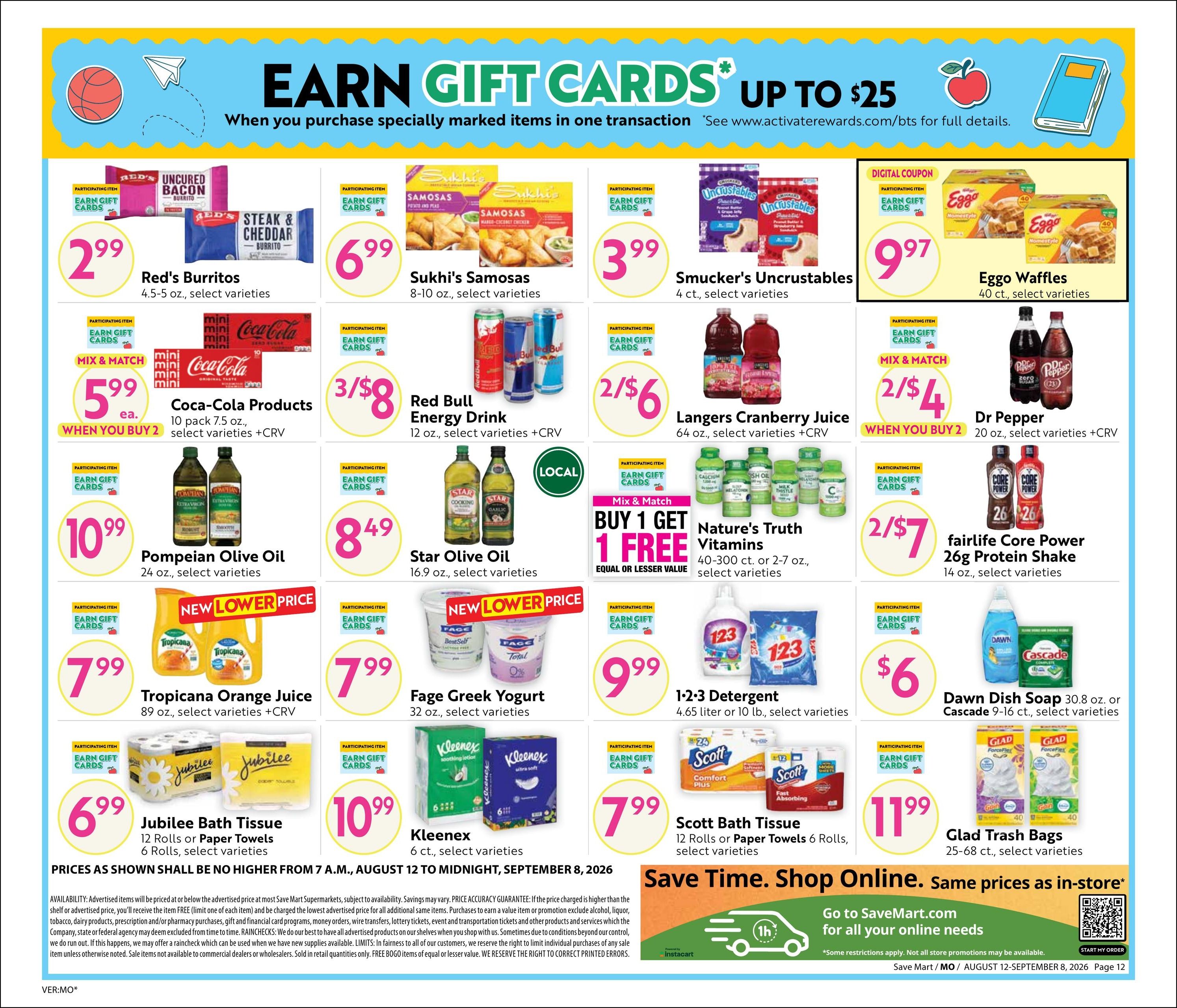 Save Mart (CA) Online Savings Guide Weekly Ad August 12 - September 8, 2026