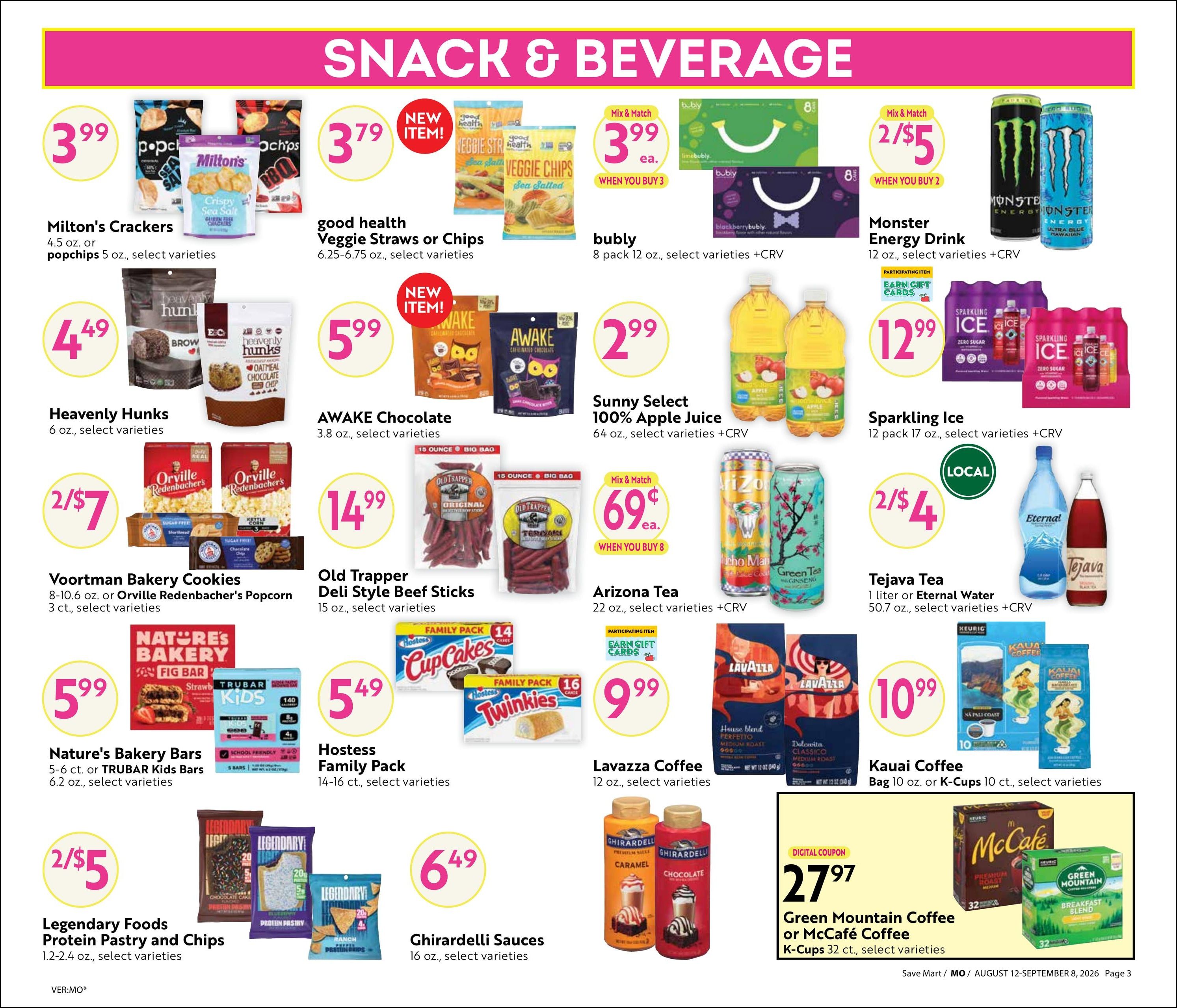 Save Mart (CA) Online Savings Guide Weekly Ad August 12 - September 8, 2026