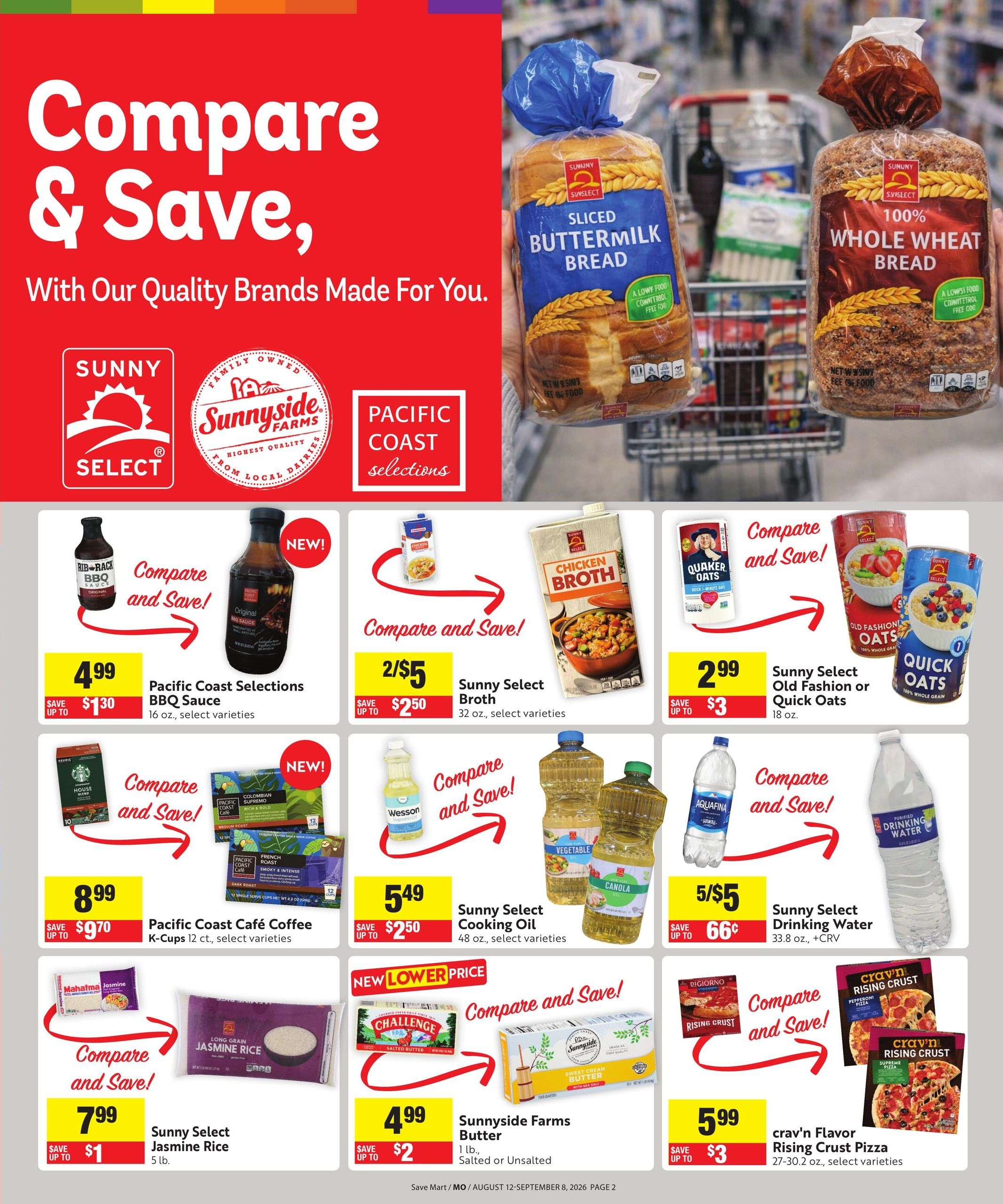 Save Mart (CA) Save Even More Weekly Ad August 12 - September 8, 2026