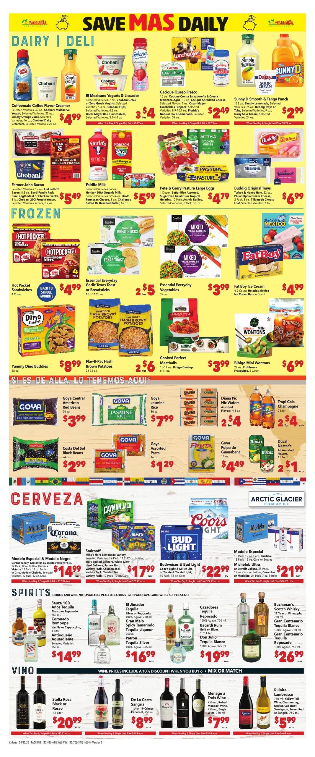 Vallarta Supermarkets (Modesto Area, CA) Grocery Savings Weekly Ad August 12 - 18, 2026