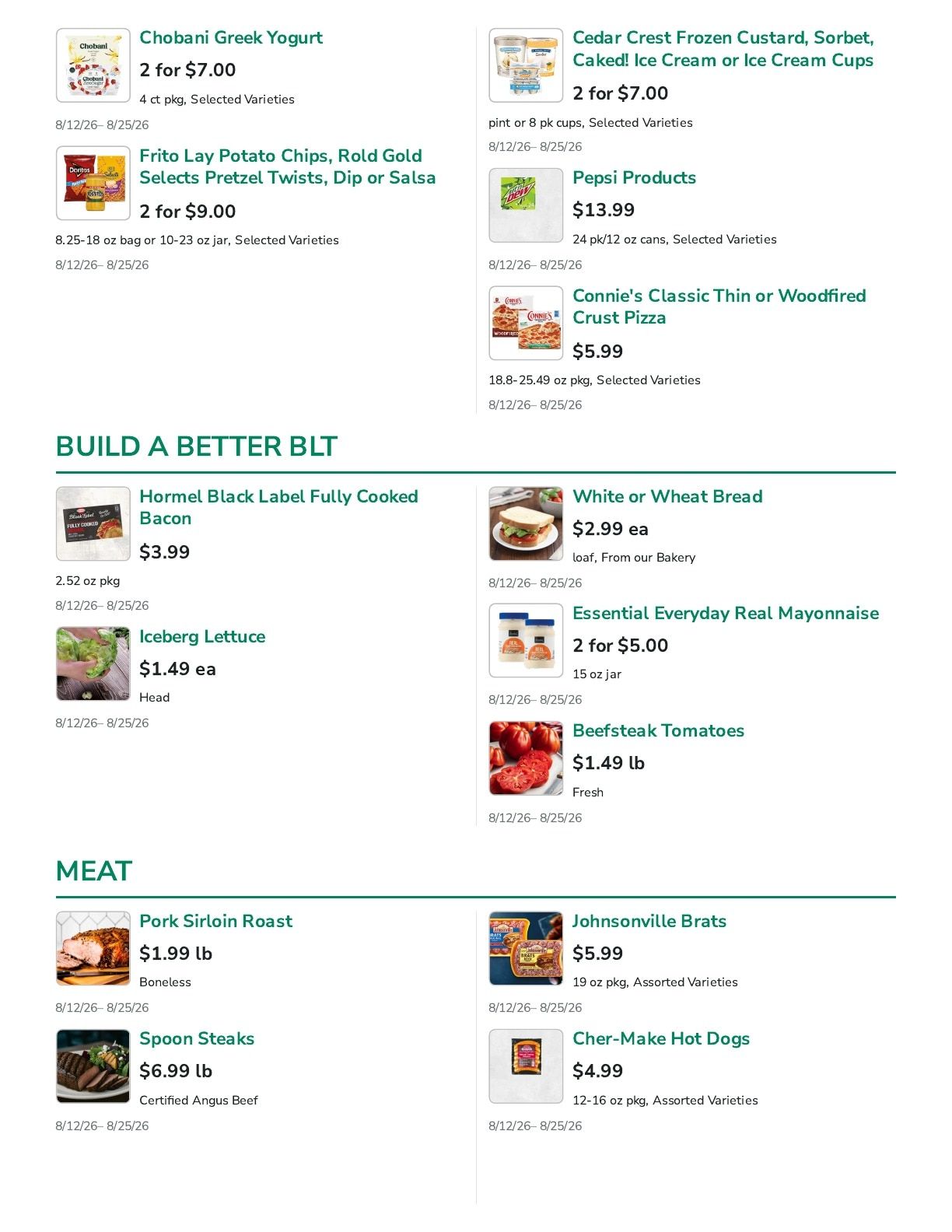 Denny's SuperValu Weekly Ad August 12 - 25, 2026
