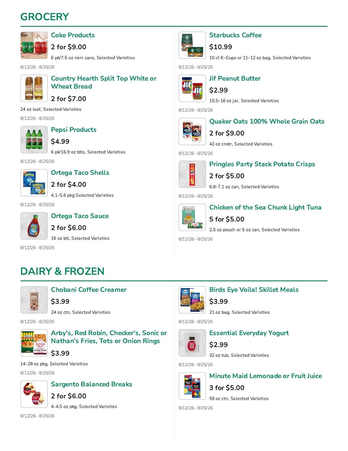 Denny's SuperValu Weekly Ad August 12 - 25, 2026