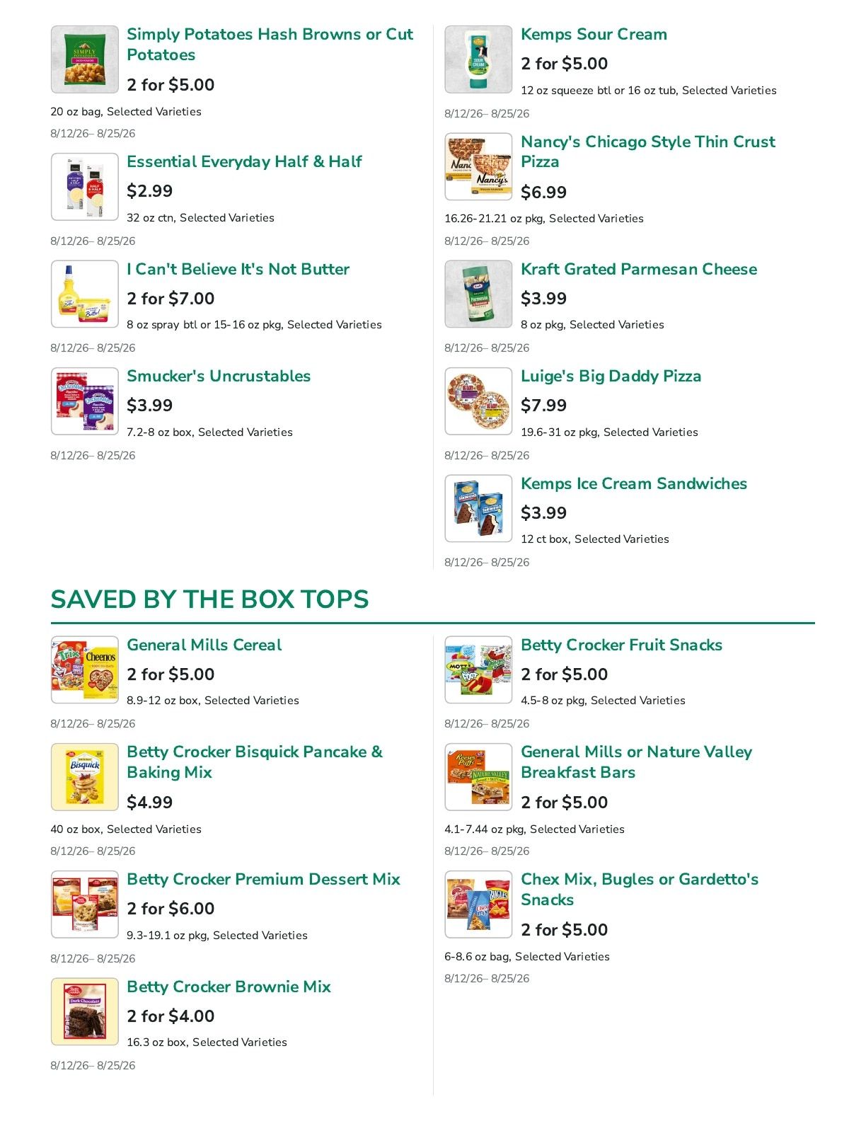 Denny's SuperValu Weekly Ad August 12 - 25, 2026