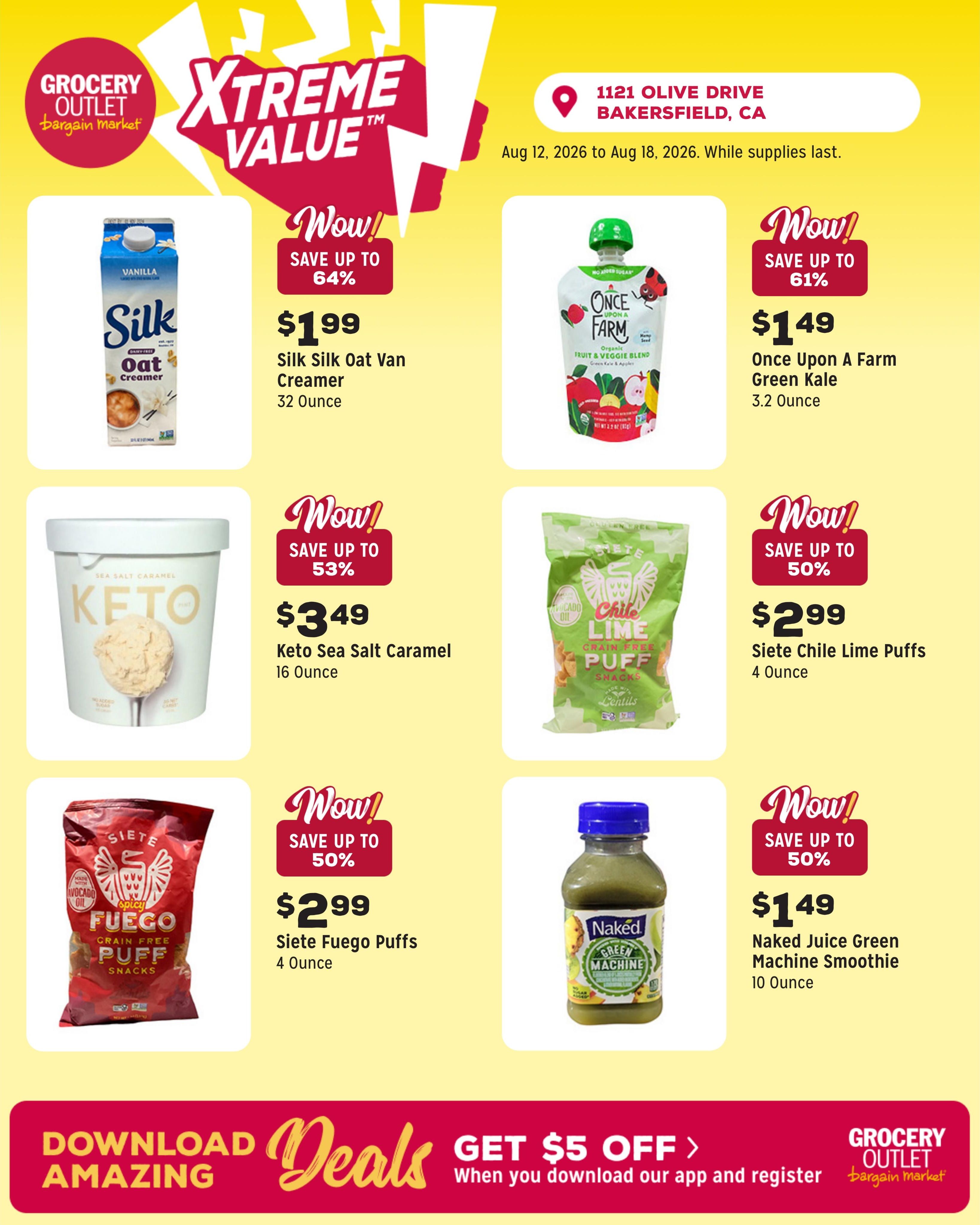 Grocery Outlet (Bakersfield Area, CA) Weekly Ad August 12 - 18, 2026