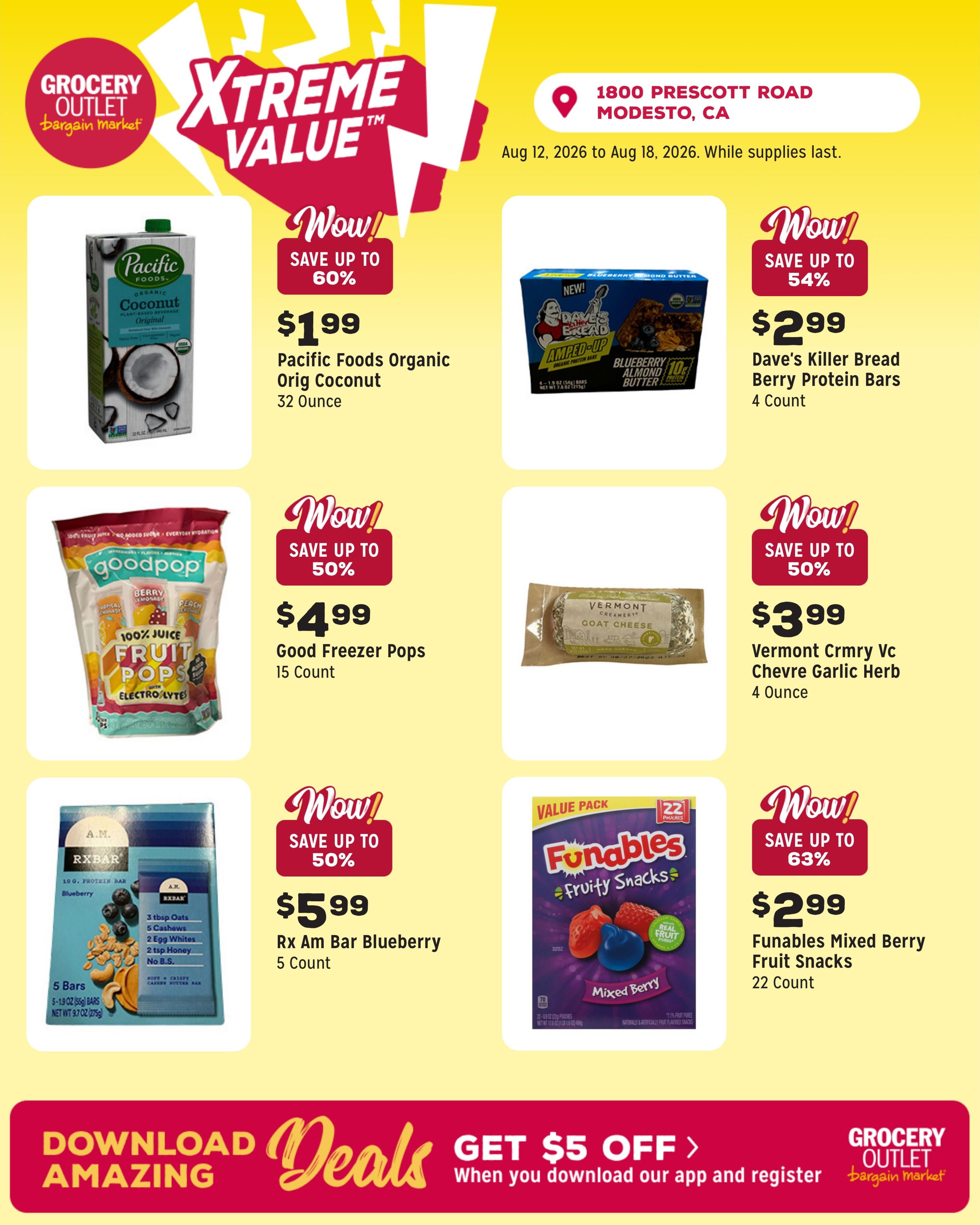 Grocery Outlet (Modesto Area, CA) Weekly Ad August 12 - 18, 2026
