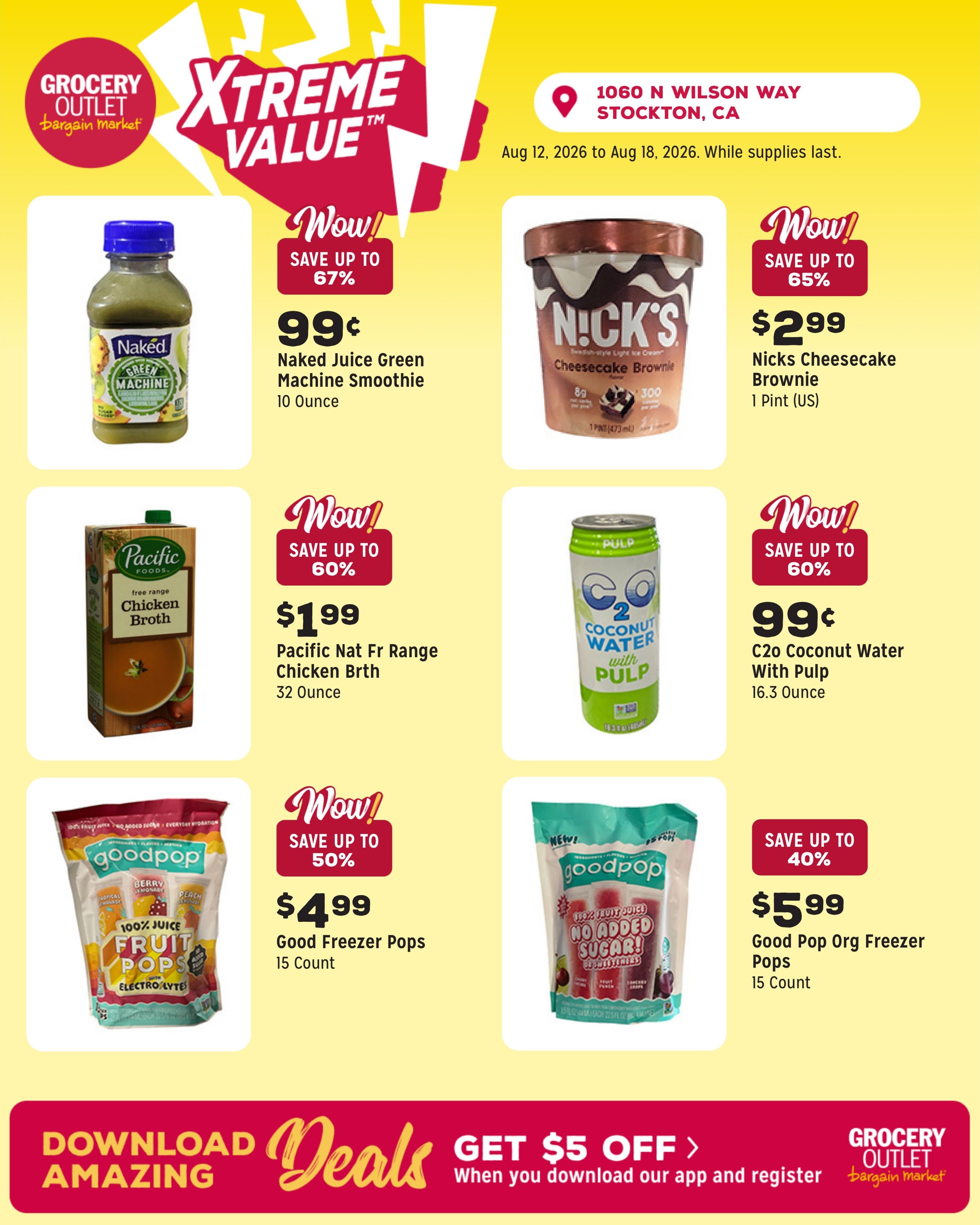 Grocery Outlet (Stockton–Linden Area, CA) Weekly Ad August 12 - 18, 2026