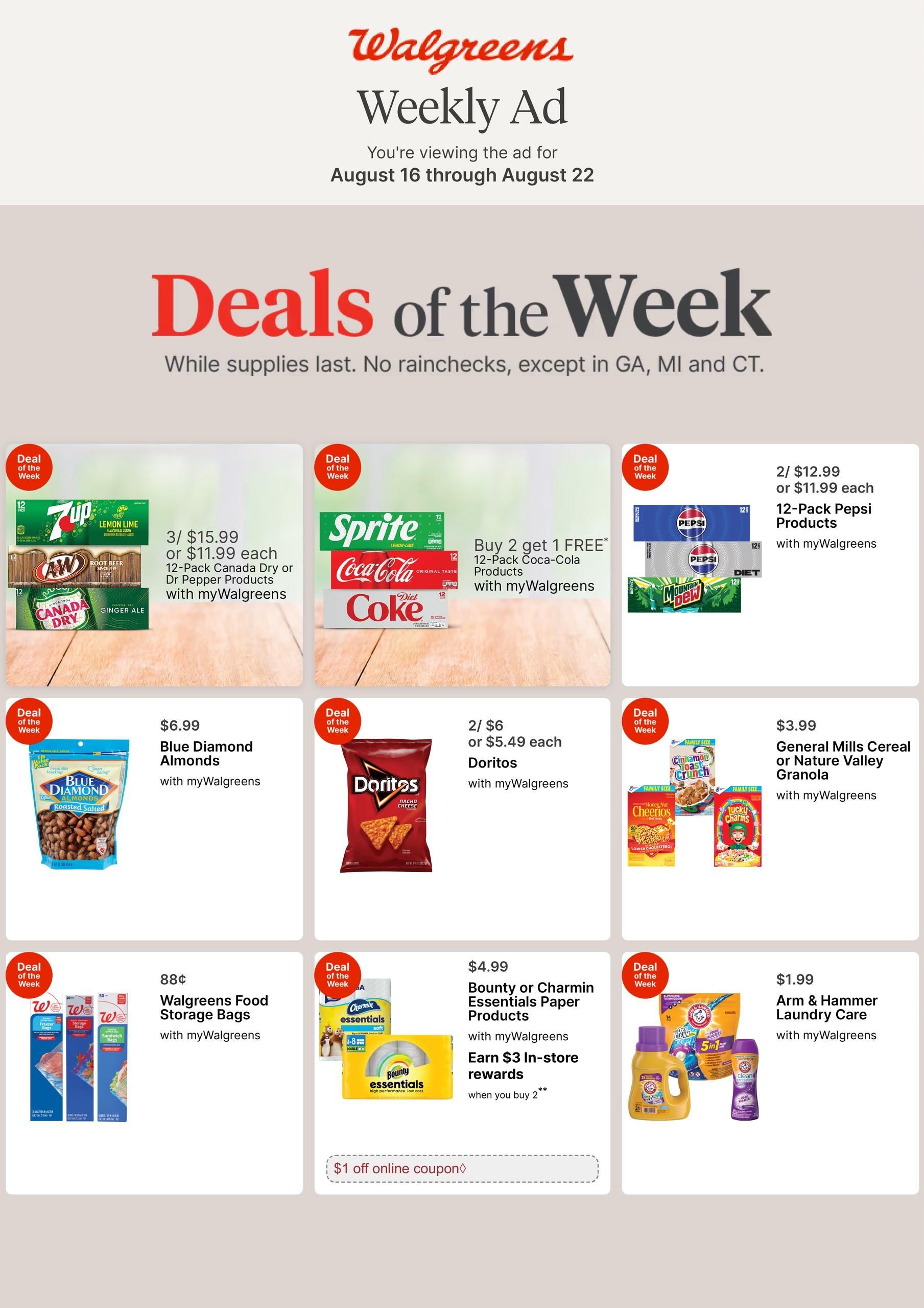 Walgreens (LA, TX) Weekly Ad August 16 - 22, 2026