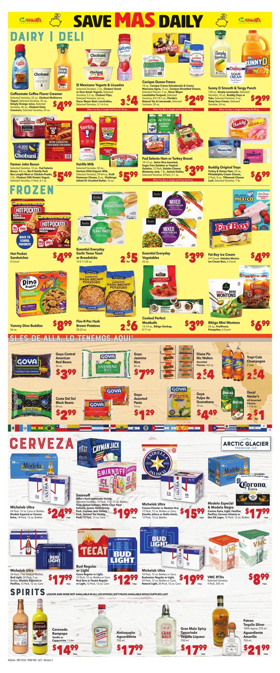 Vallarta Supermarkets (Scottsdale–Avondale Area, AZ) Grocery Savings Weekly Ad August 12 - 18, 2026