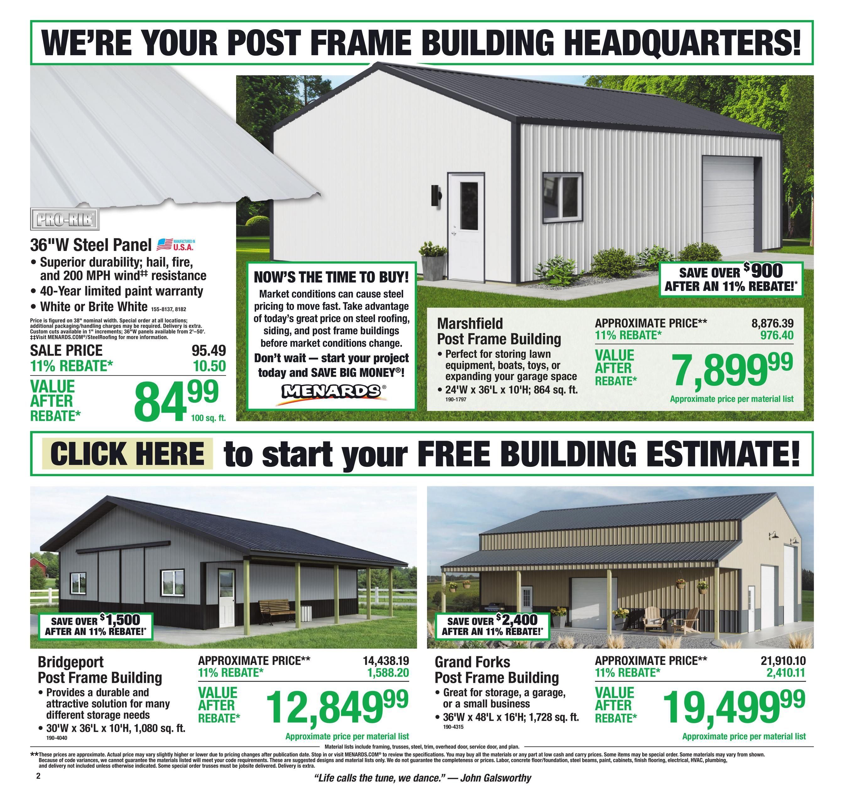 Menards (Cave City Area, AR) 11% Rebate Sale Weekly Ad August 12 - 24, 2026