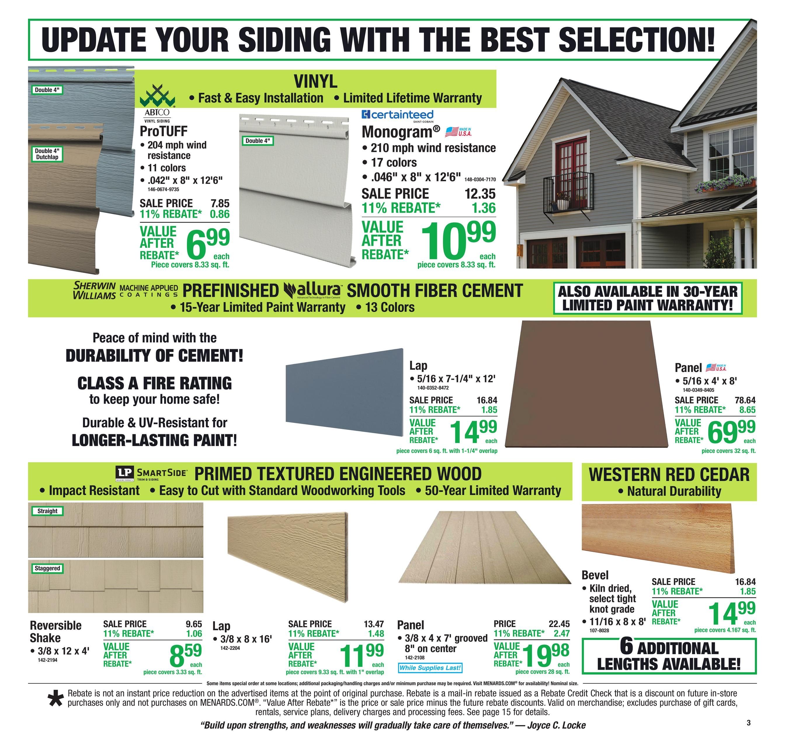Menards (Cave City Area, AR) 11% Rebate Sale Weekly Ad August 12 - 24, 2026