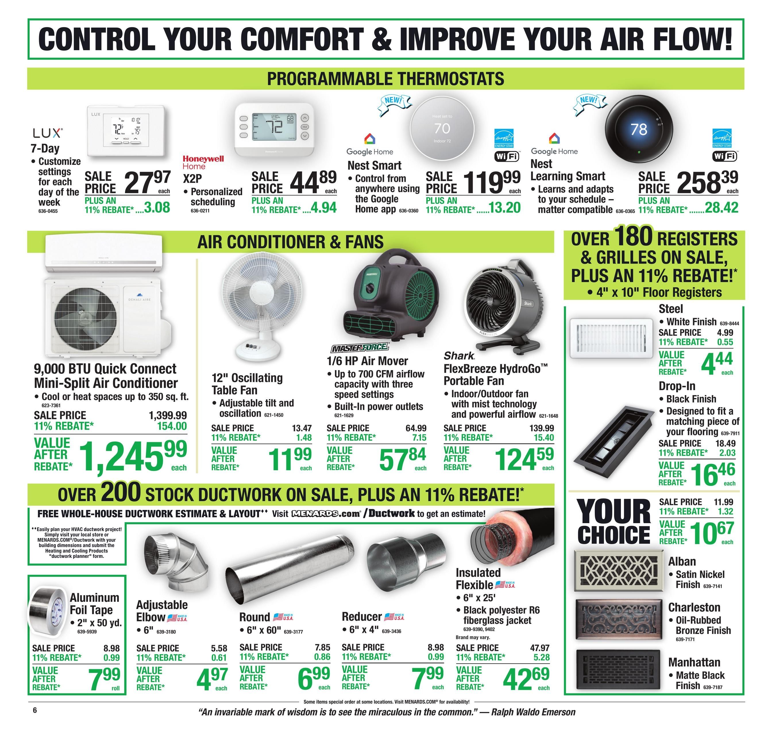 Menards (Cave City Area, AR) 11% Rebate Sale Weekly Ad August 12 - 24, 2026