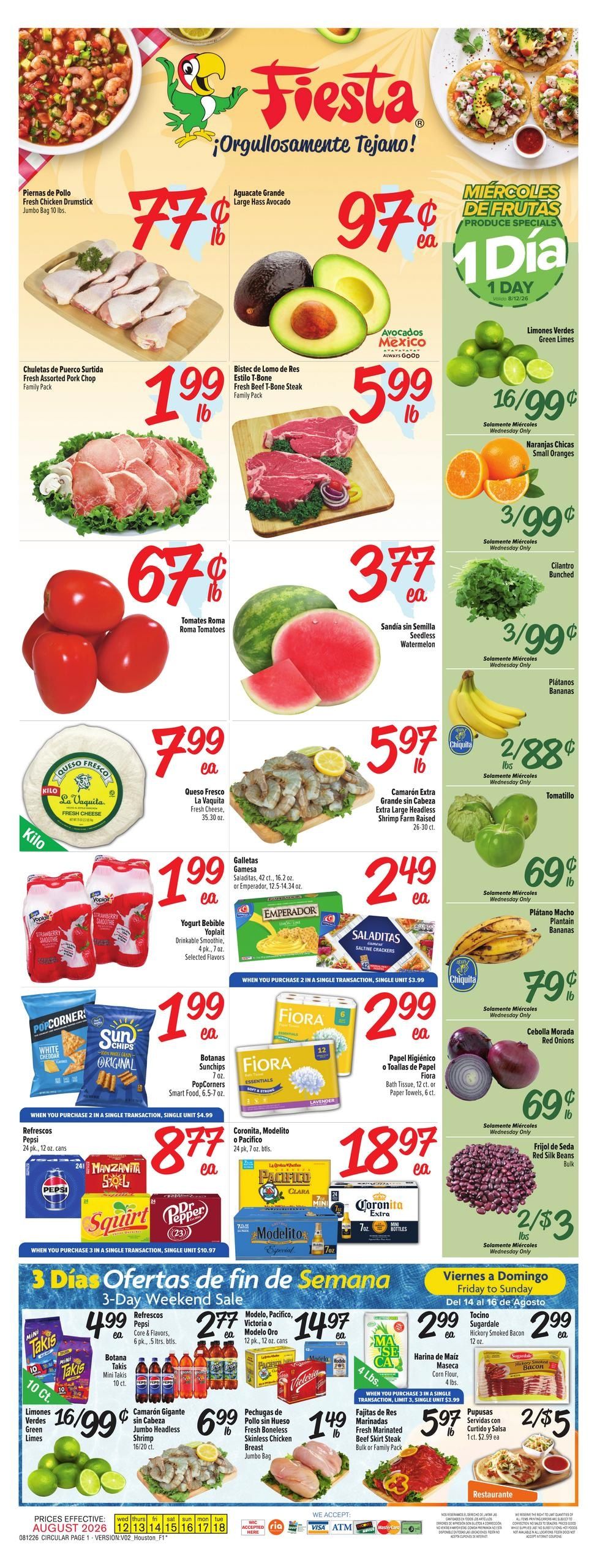 Fiesta Mart (League City–Bellaire Area, TX) Weekly Ad August 12 - 18, 2026